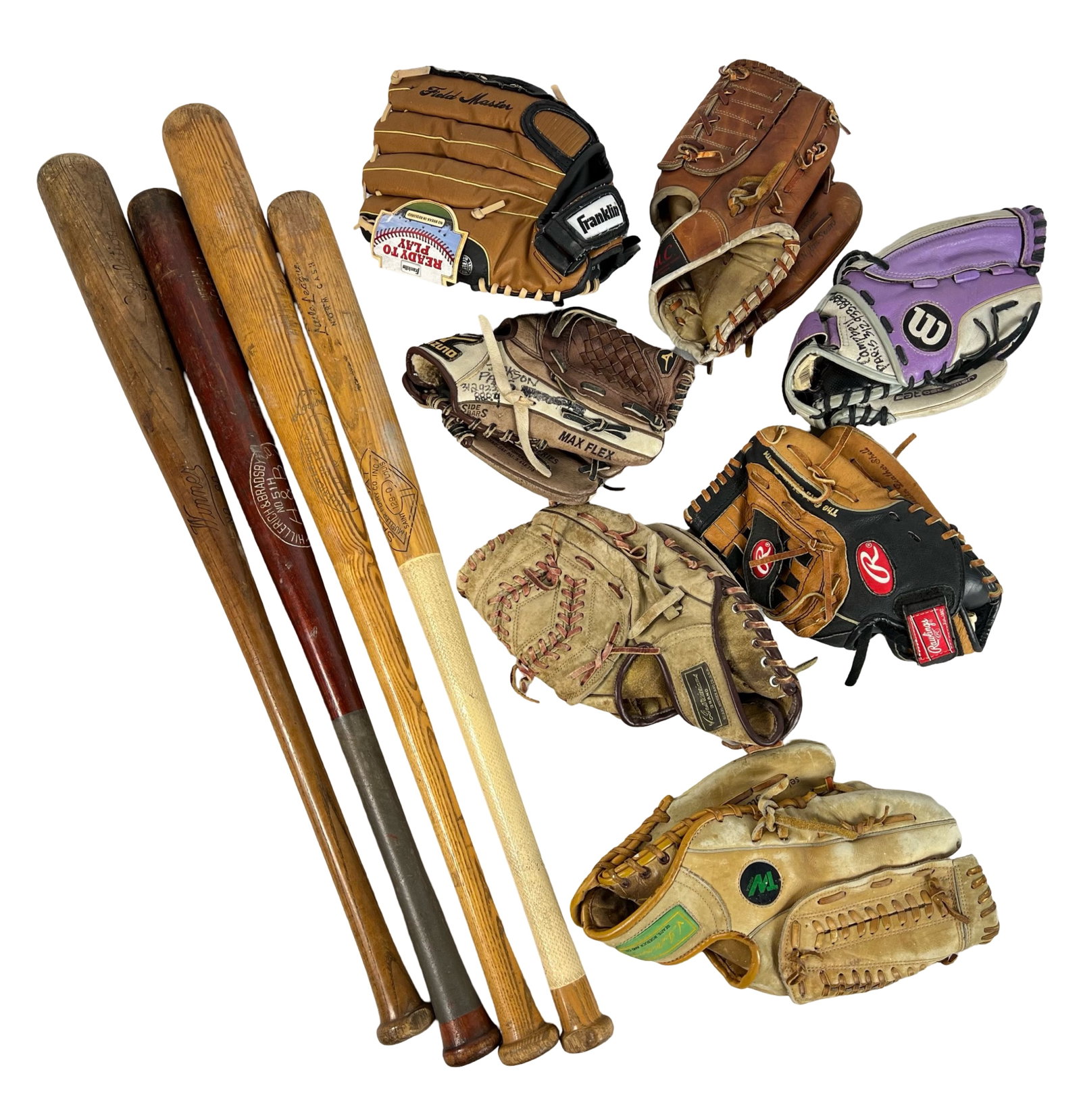 Vintage Baseball Bats and Gloves: Vintage Baseball Bats and Gloves