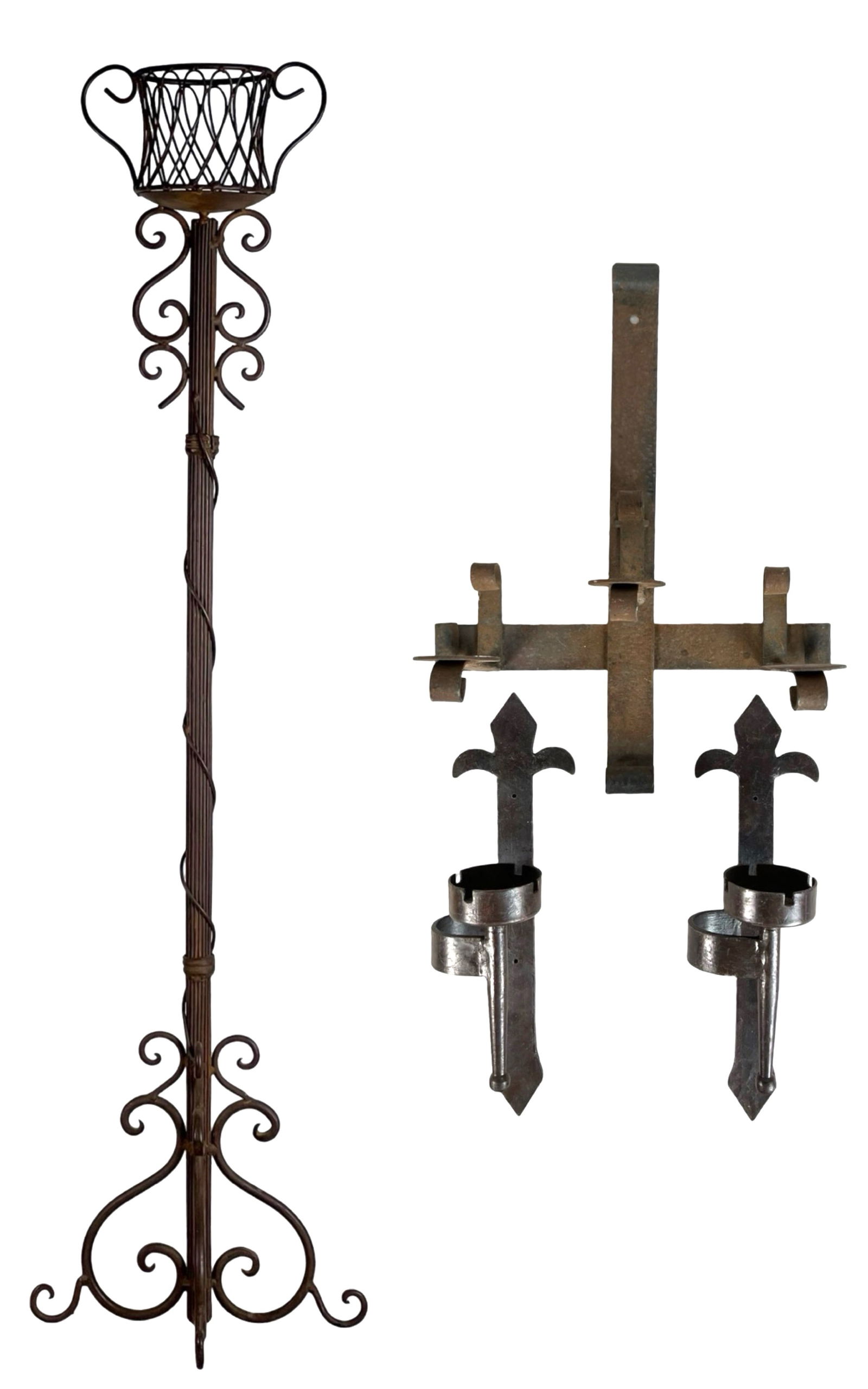 Iron Decor- Floor Candleholder & Wall Sconces (1 of 6)