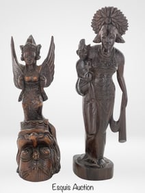 Wood Carved Balinese & Javanese Garuda Sculptures