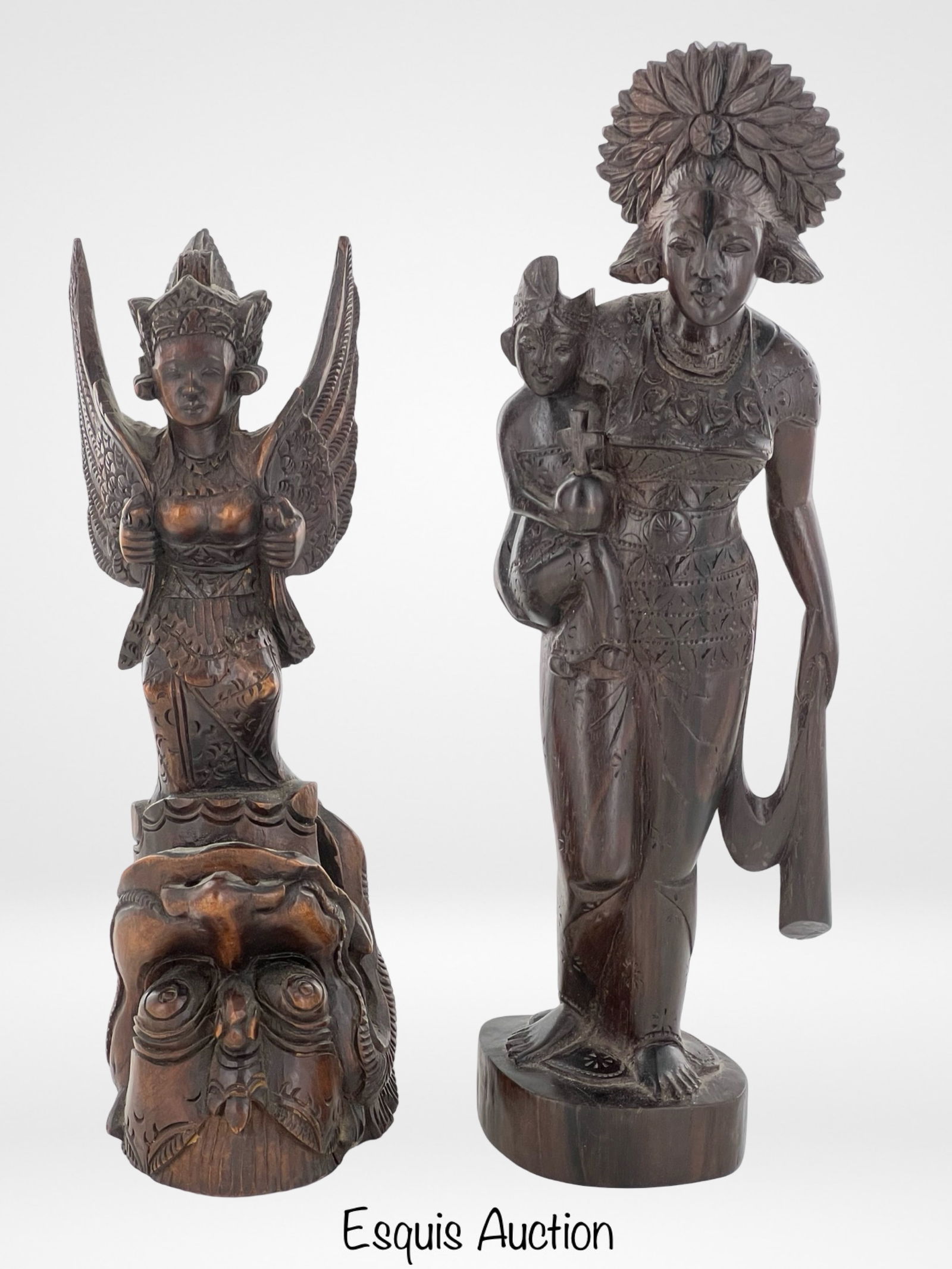 Wood Carved Balinese & Javanese Garuda Sculptures (1 of 6)