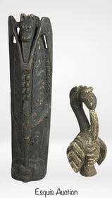 Two African Tribal Wood Carved Ancestors Totems