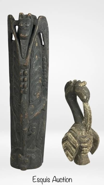 Two African Tribal Wood Carved Ancestors Totems (1 of 5)
