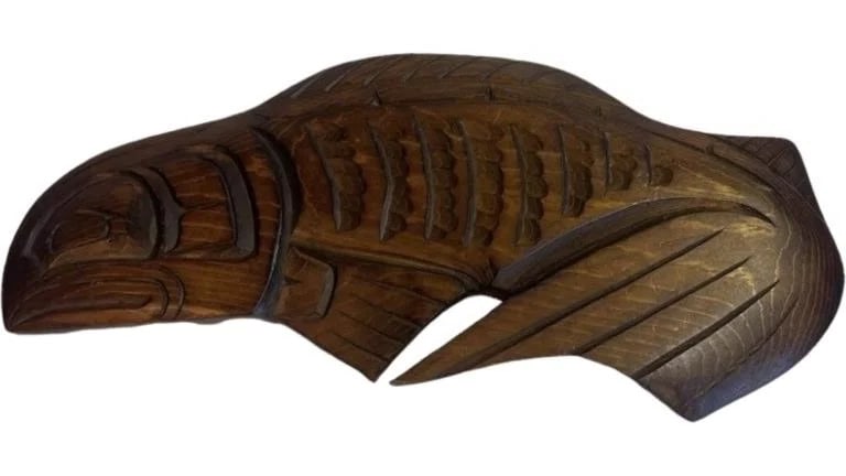 Erroll Ashley Wood Carved Cedar Wood Salmon Fish (1 of 3)