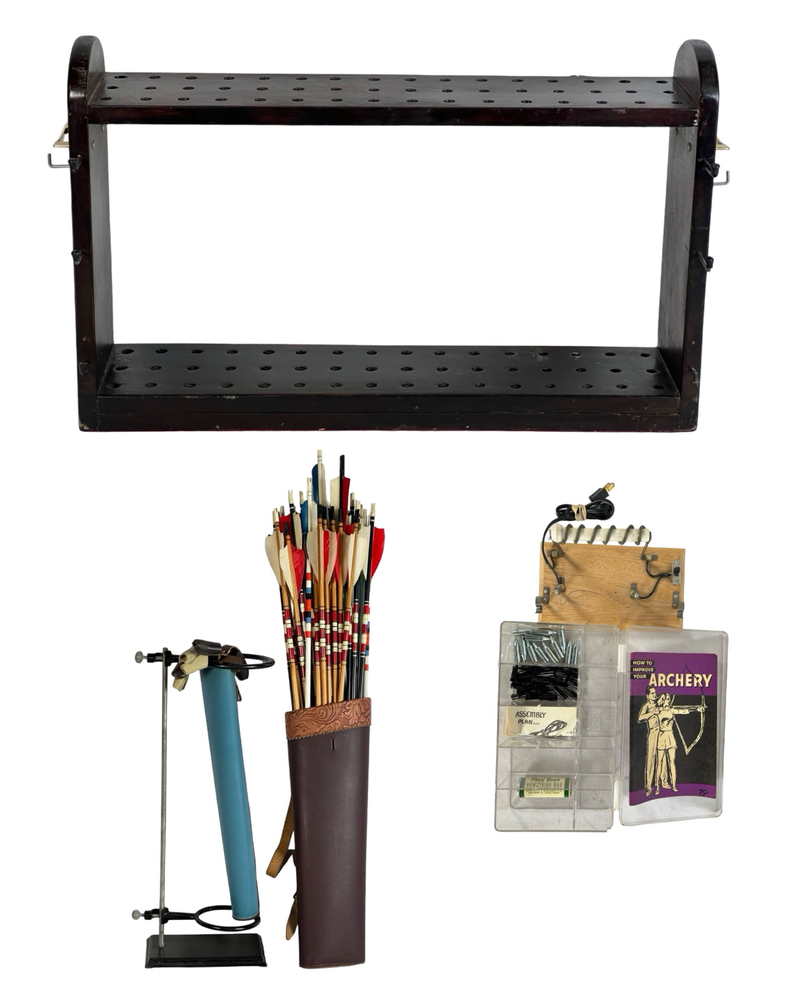 Vintage Archery Bow Arrows with Stand & Arrow Maki (1 of 10)