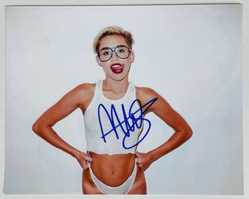 Miley Cyrus Autographed/ Signed Sexy Photograph