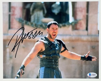 Russell Crowe Autographed "Gladiator" Photograph