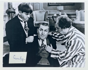 Curly "Stooge" Howard Signature w/ 3 Stooges Photo