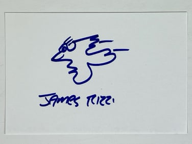 James Rizzi Signed Iconic Bird Sketch