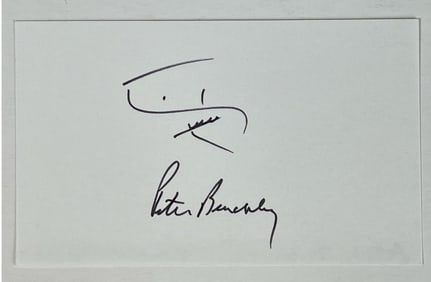Peter Benchley Signed Iconic "Jaws" Sketch