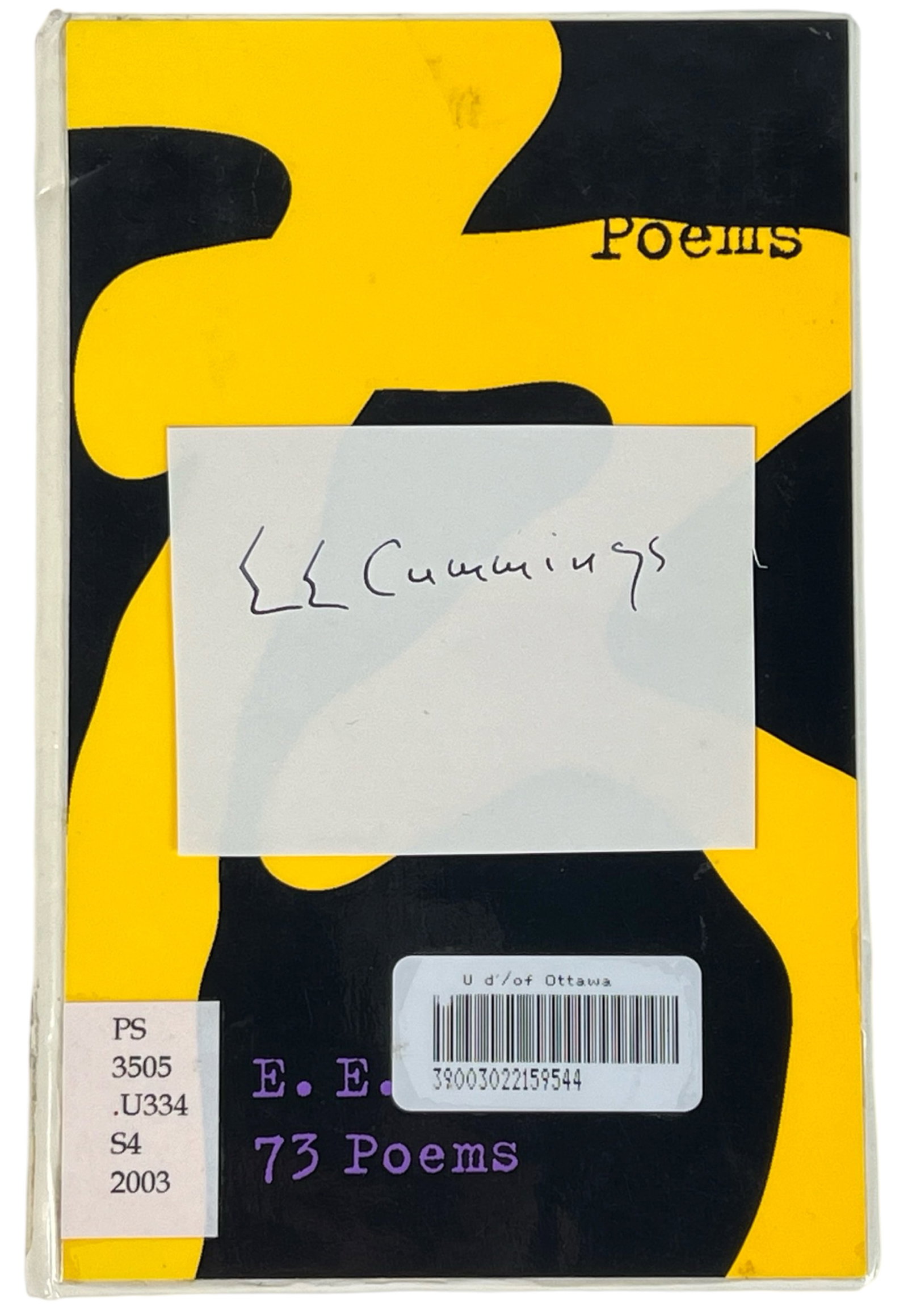 E.E. Cummings Autograph/ Signature w Book of Poems (1 of 4)