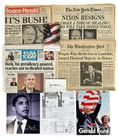 US Presidents Collection- Signed Photos, Newspaper