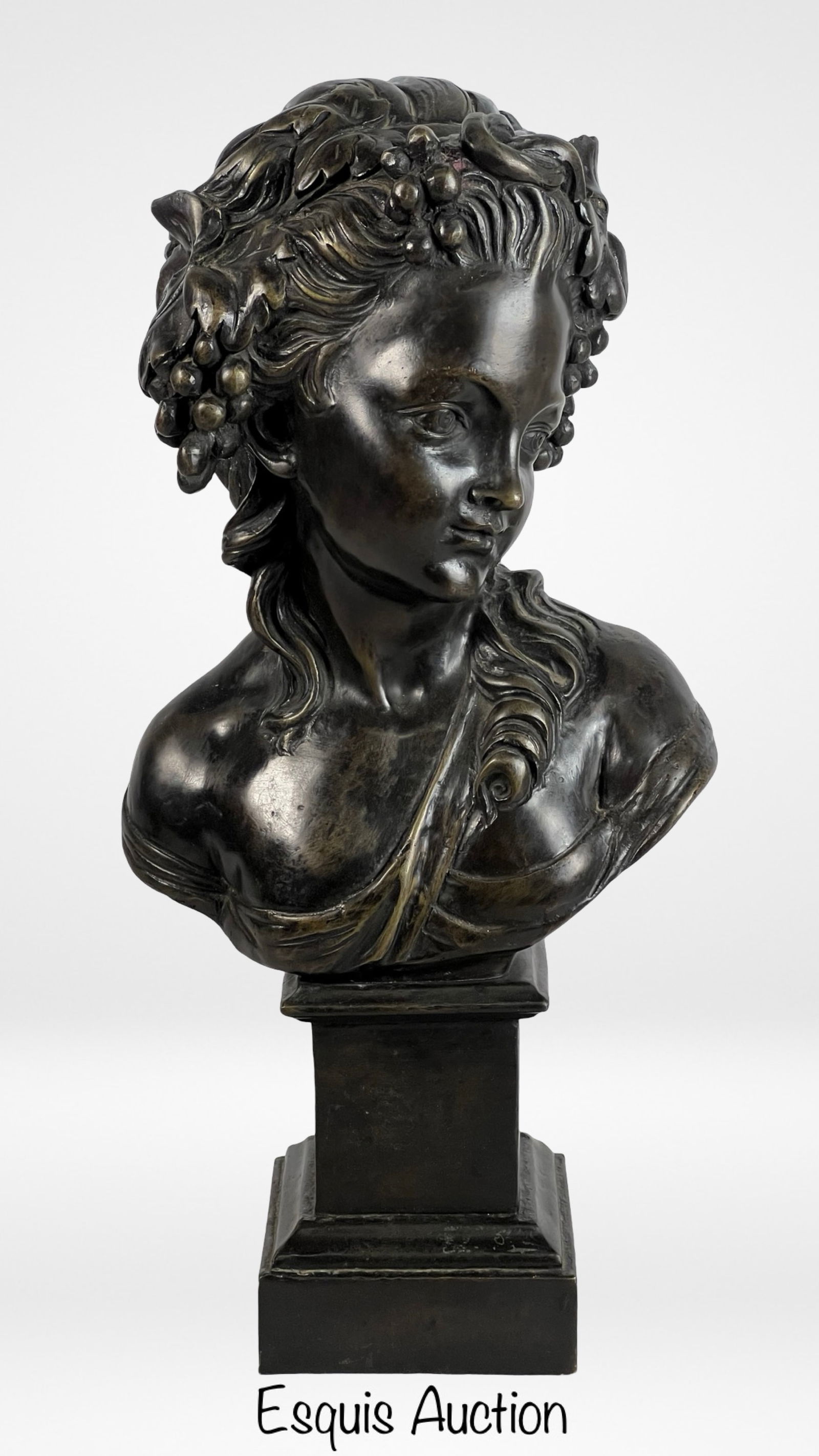 Antique French Young Lady Bronze Bust/ Sculpture (1 of 3)