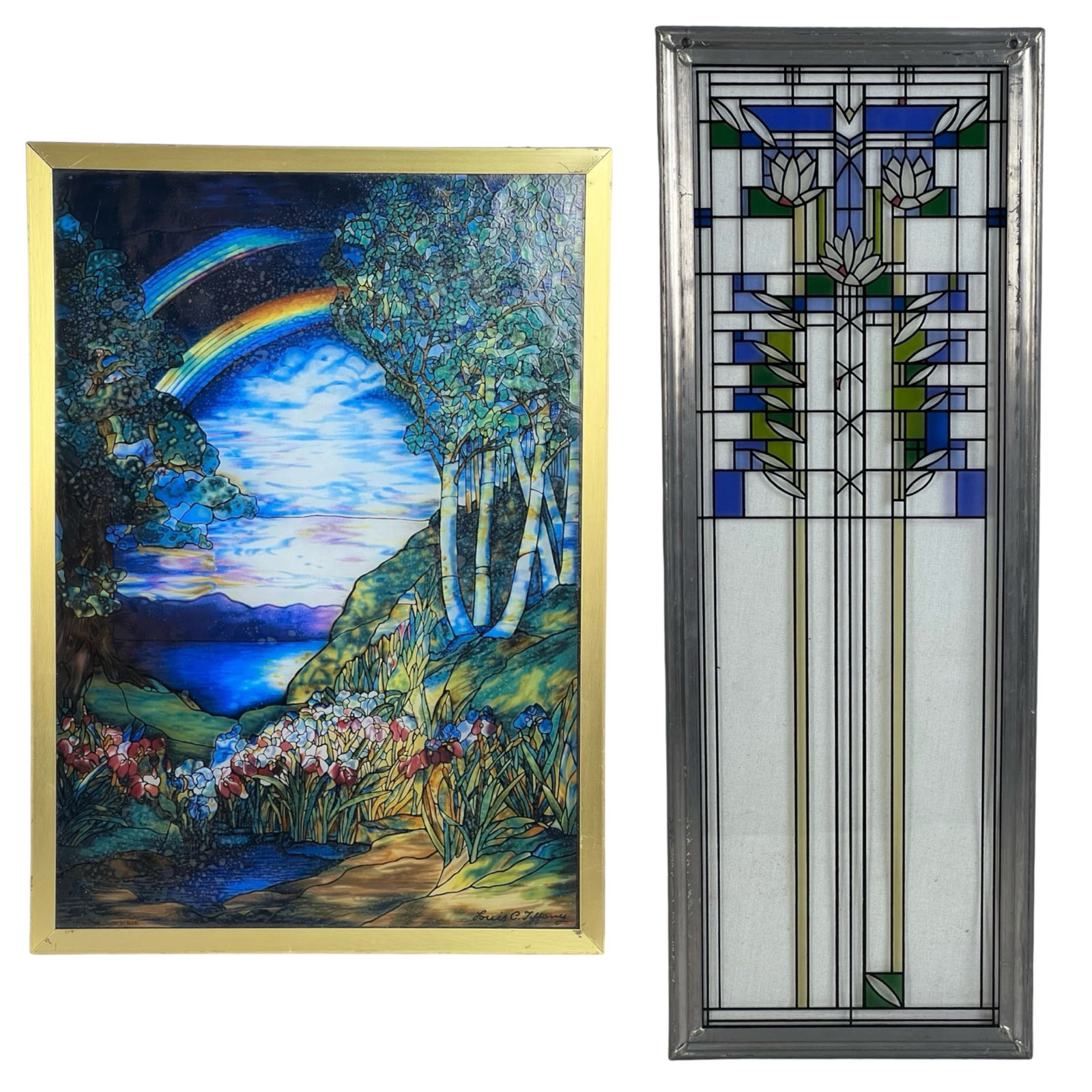 Tiffany & Frank Lloyd Wright Stained Glass Panels (1 of 8)