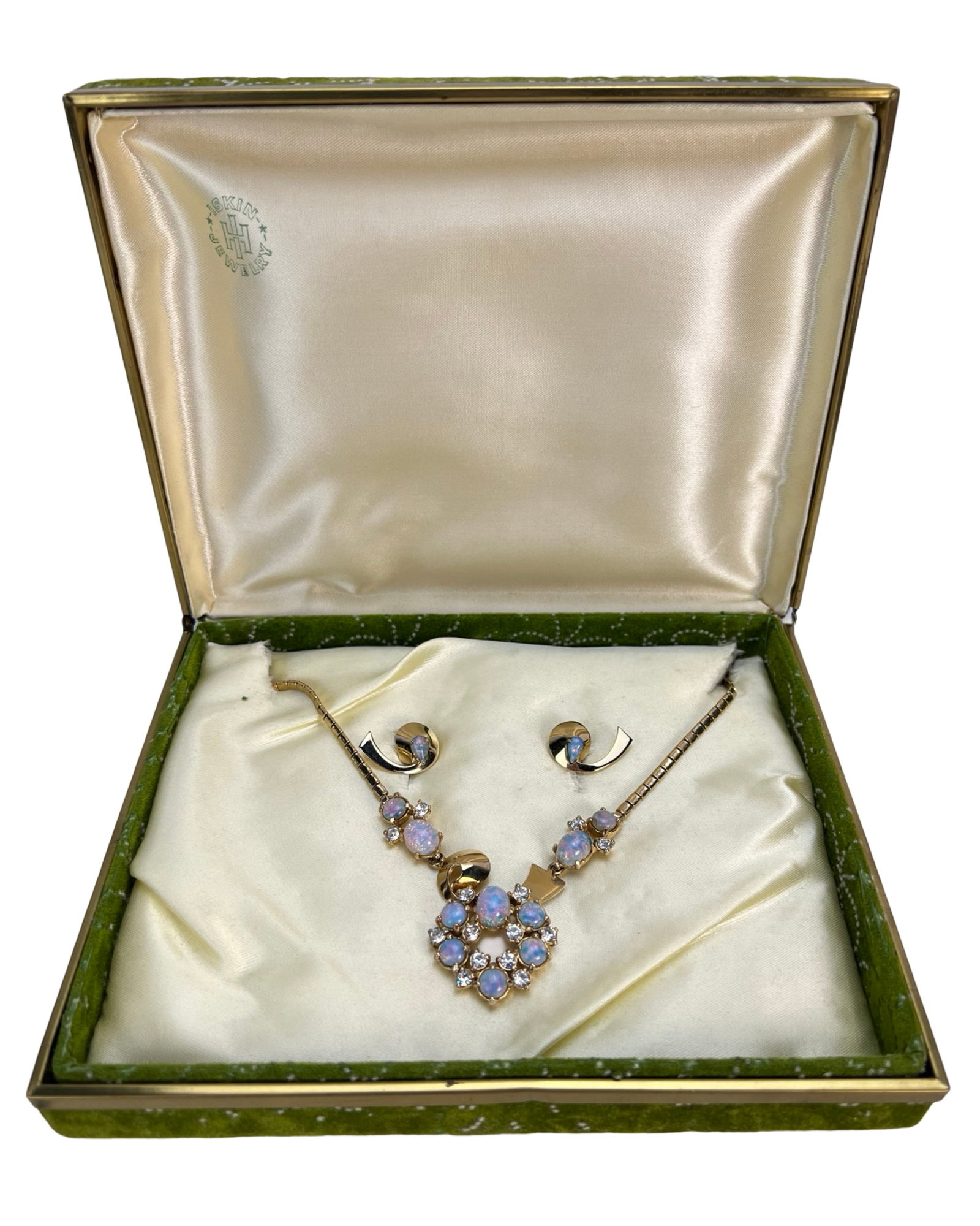 Vintage Harry Iskin Jewelry Set- Neckalce & Earrin: Vintage Harry Iskin Jewelry Set- Neckalce & Earrings. Necklace is 16" long. Original Box.