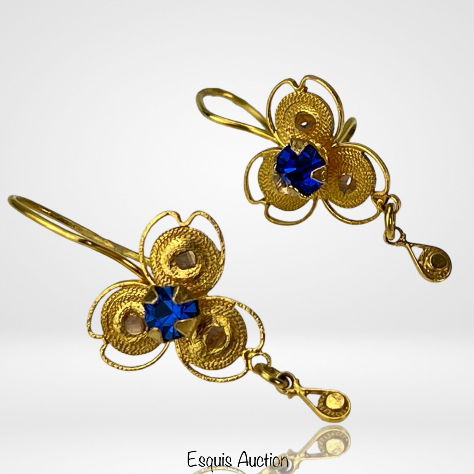 14k Gold Tanzanite Flower Earrings (1 of 3)