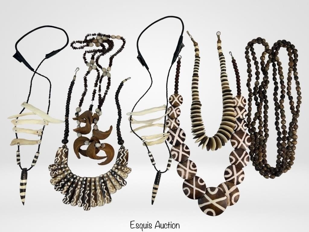 African & Asian Artisan Necklaces: African & Asian Artisan Necklaces. Made from different materials- Horn, Bone, Wood, Leather, etc...