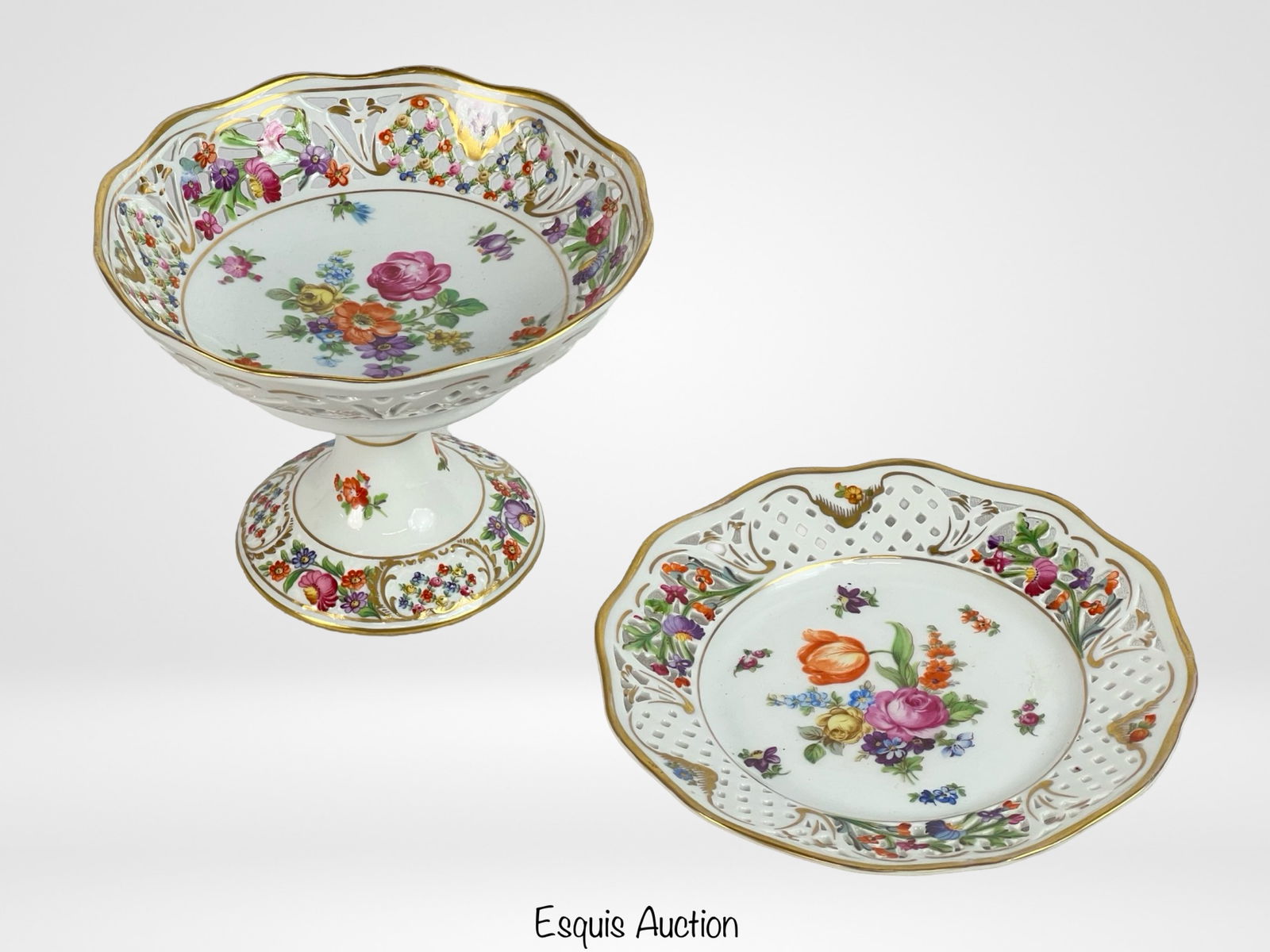 Vintage Schumann Porcelain Footed Compote & Plate (1 of 5)