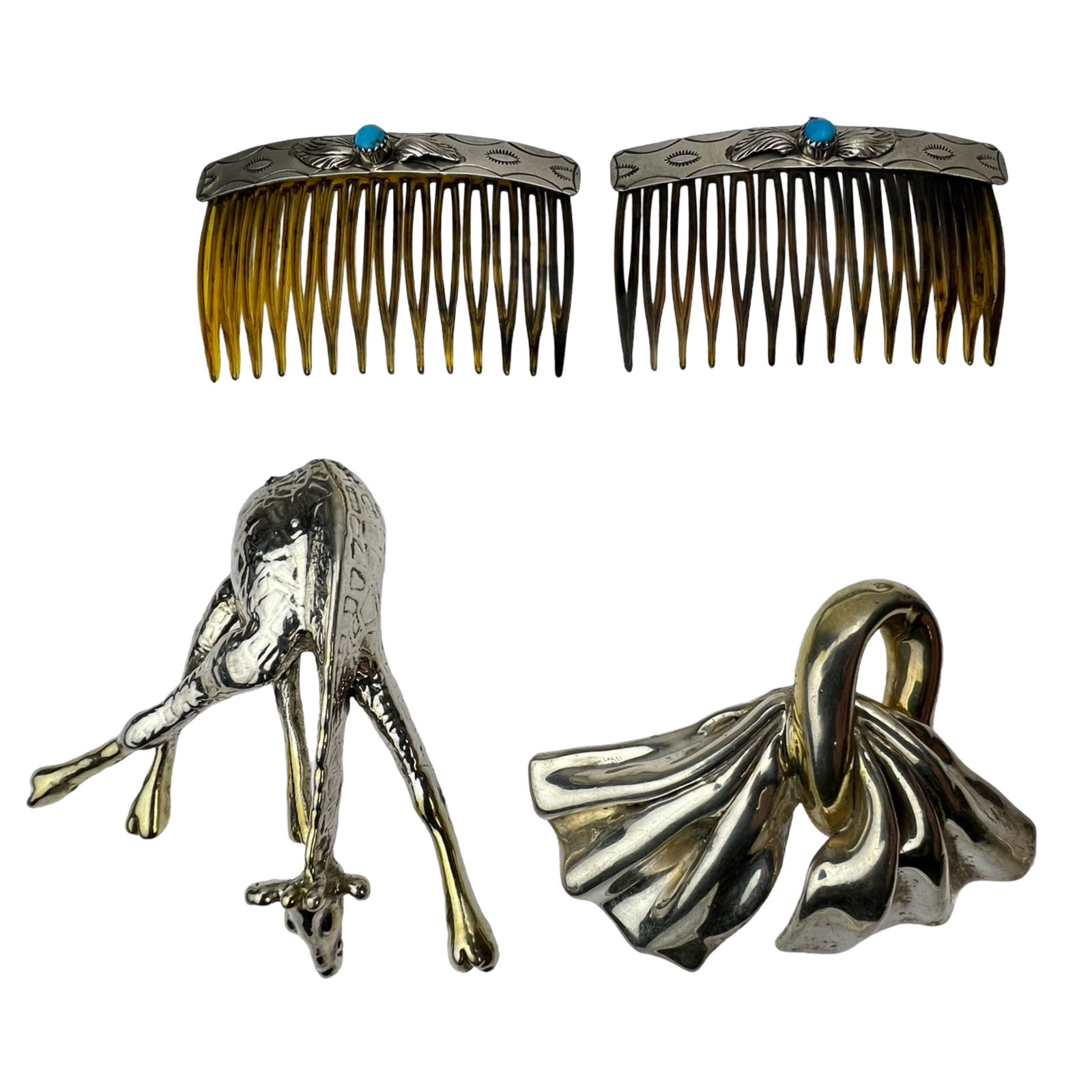 Native American Sterling Combs & Brooches (1 of 6)