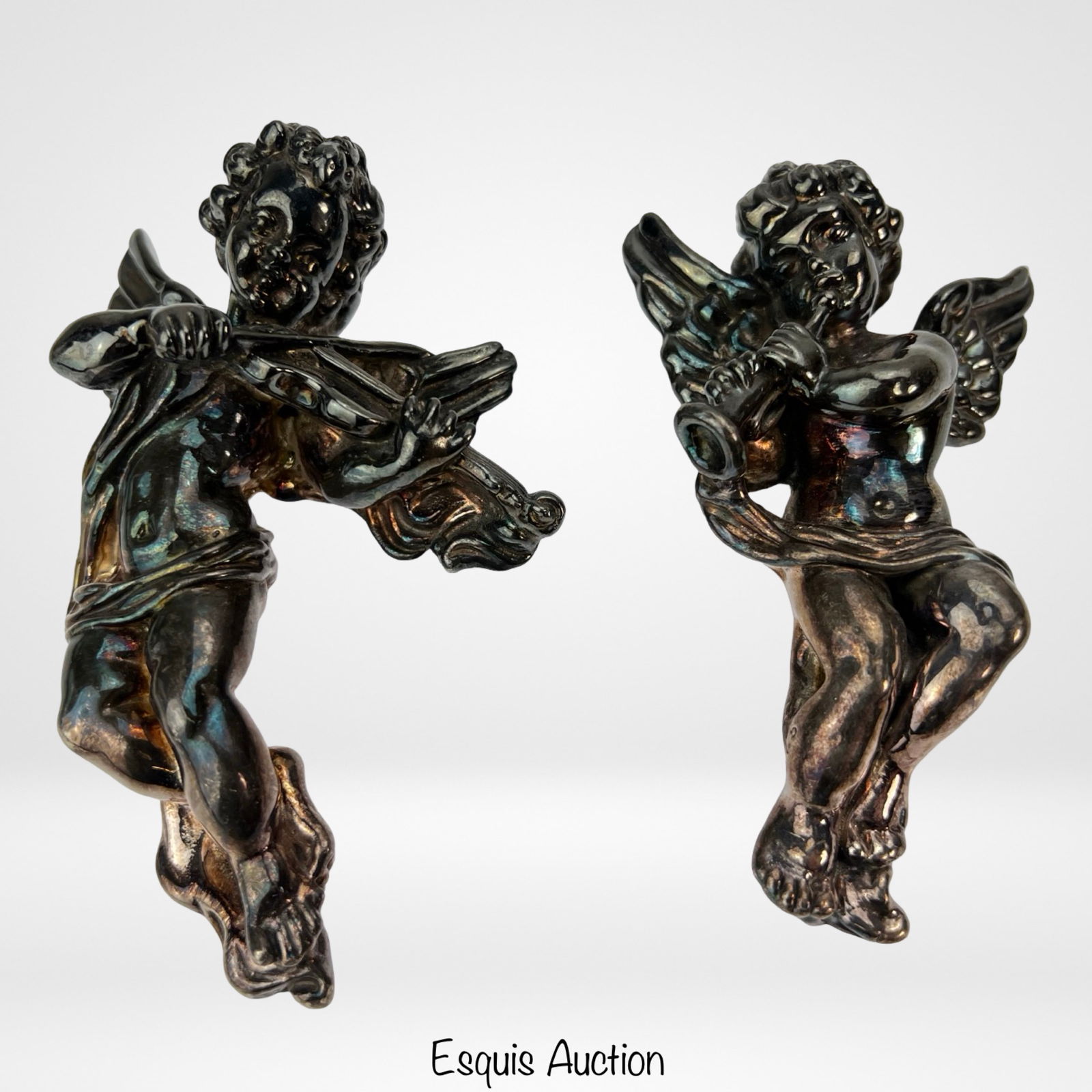 Two Sterling Silver Angel Wall Plaques (1 of 3)