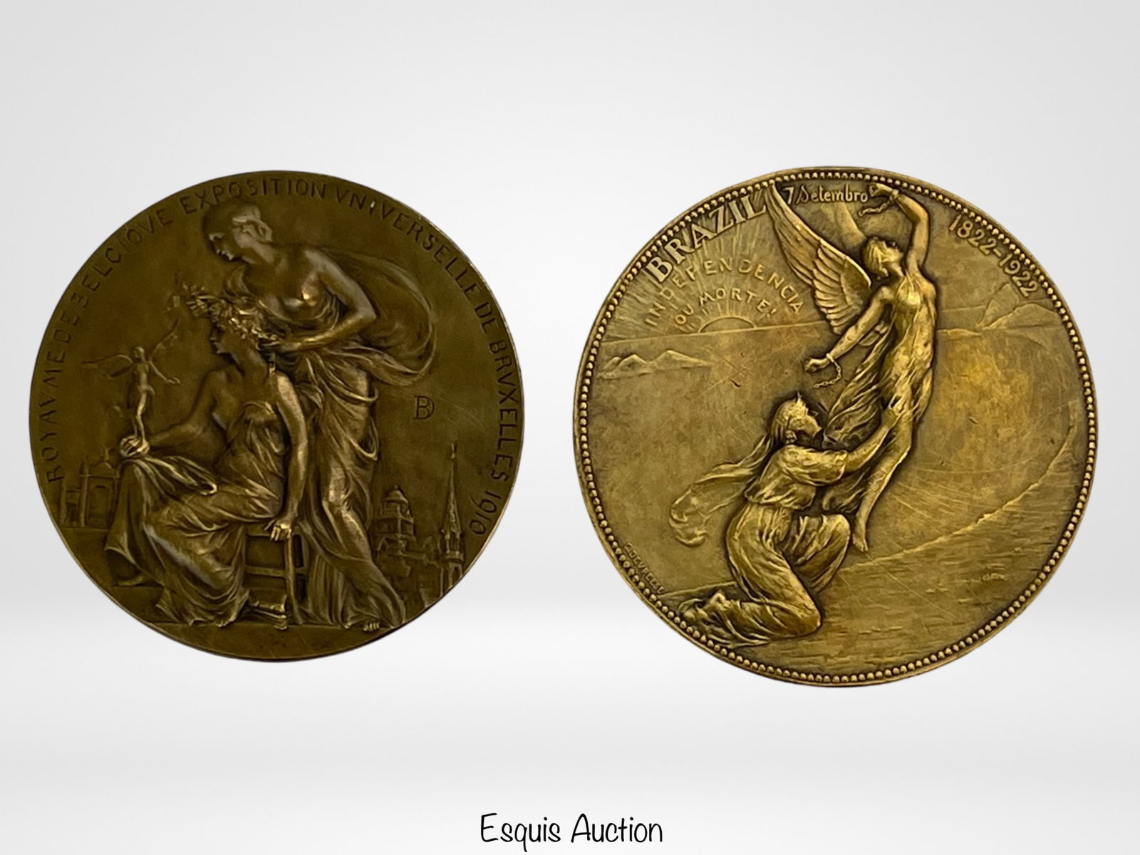 French & Brazilian Antique Bronze Table Medals (1 of 3)