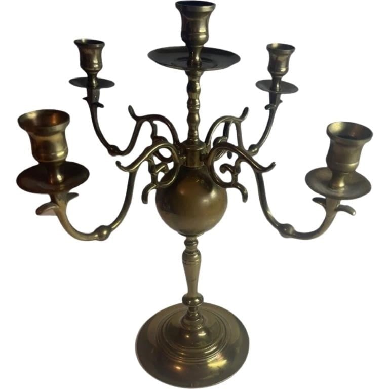 Georgian Style Solid Brass Candelabra Candleholder (1 of 5)