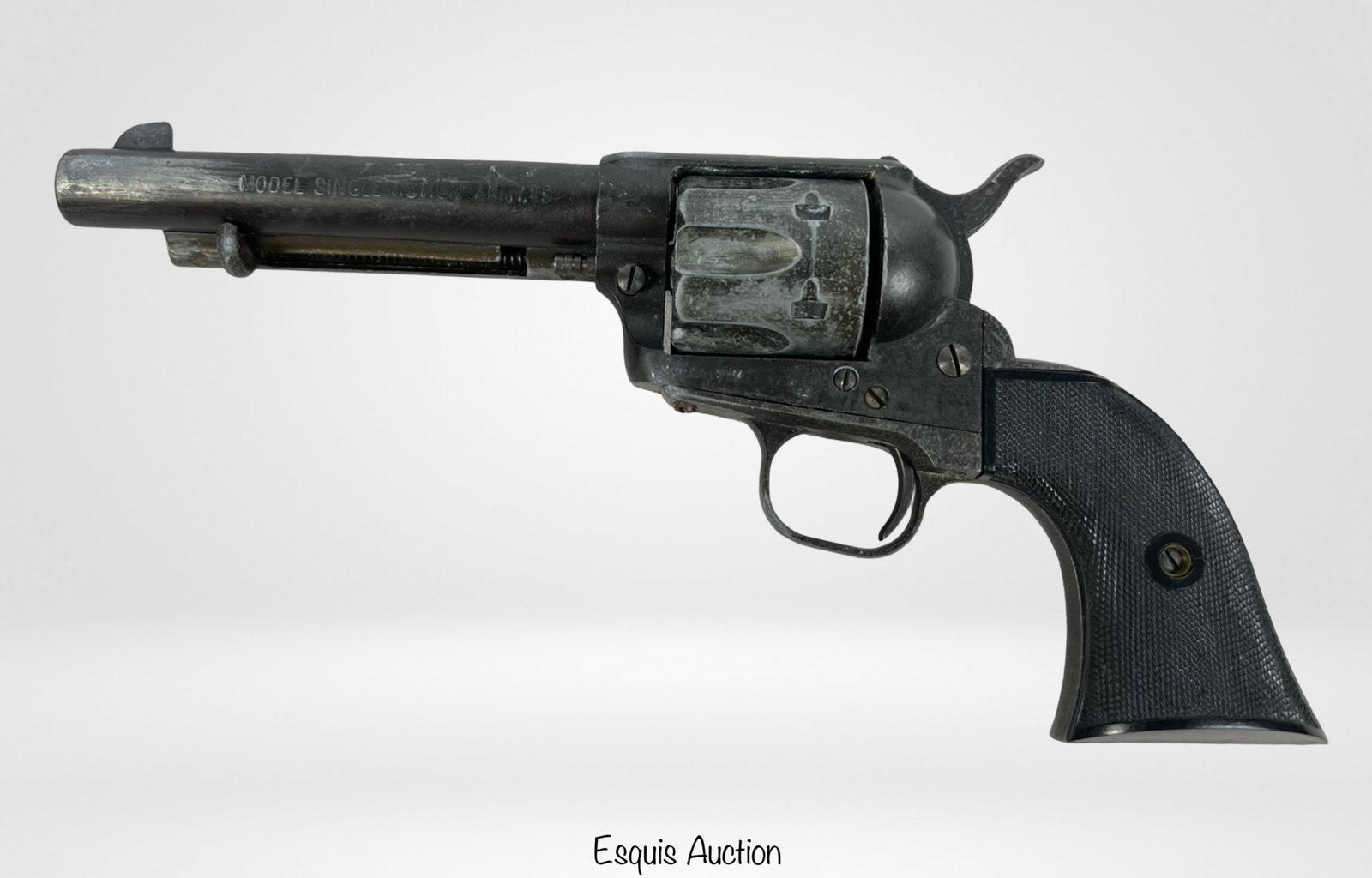 Colt Single Action Peacemaker 45 Prop Gun Revolver: VintageColt Single Action Peacemaker 45 Prop Gun Revolver. Shows some wear.