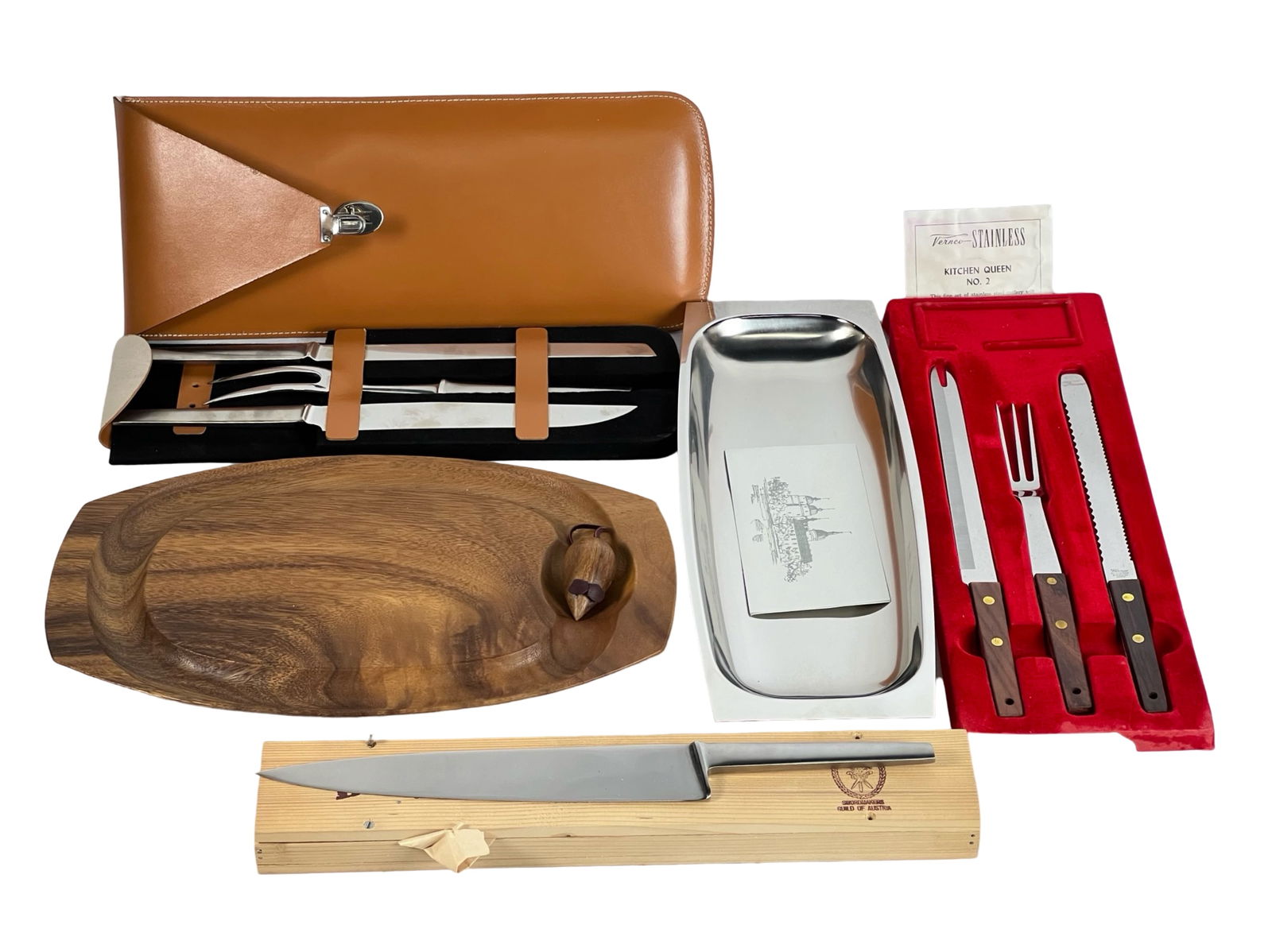 New 70's Cutlery Sets, Knives, Boards, Trays (1 of 5)