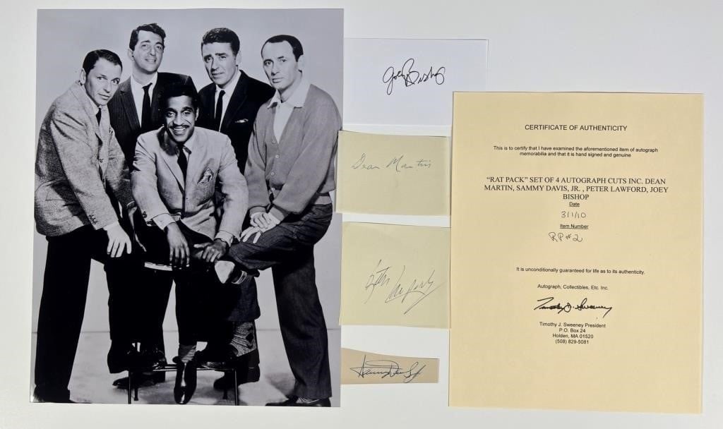 "Rat Pack"- Set of 4 Autographes- Martin, Davis, B (1 of 2)