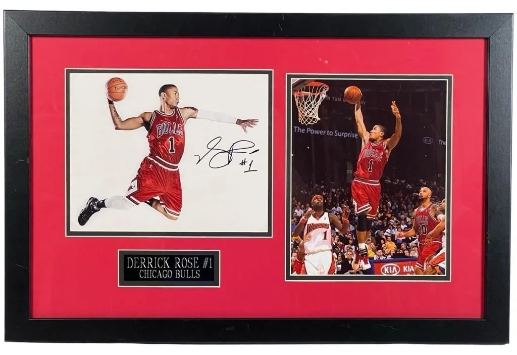 Derrick Rose "Chicago Bulls" Signed Double Photo (1 of 3)