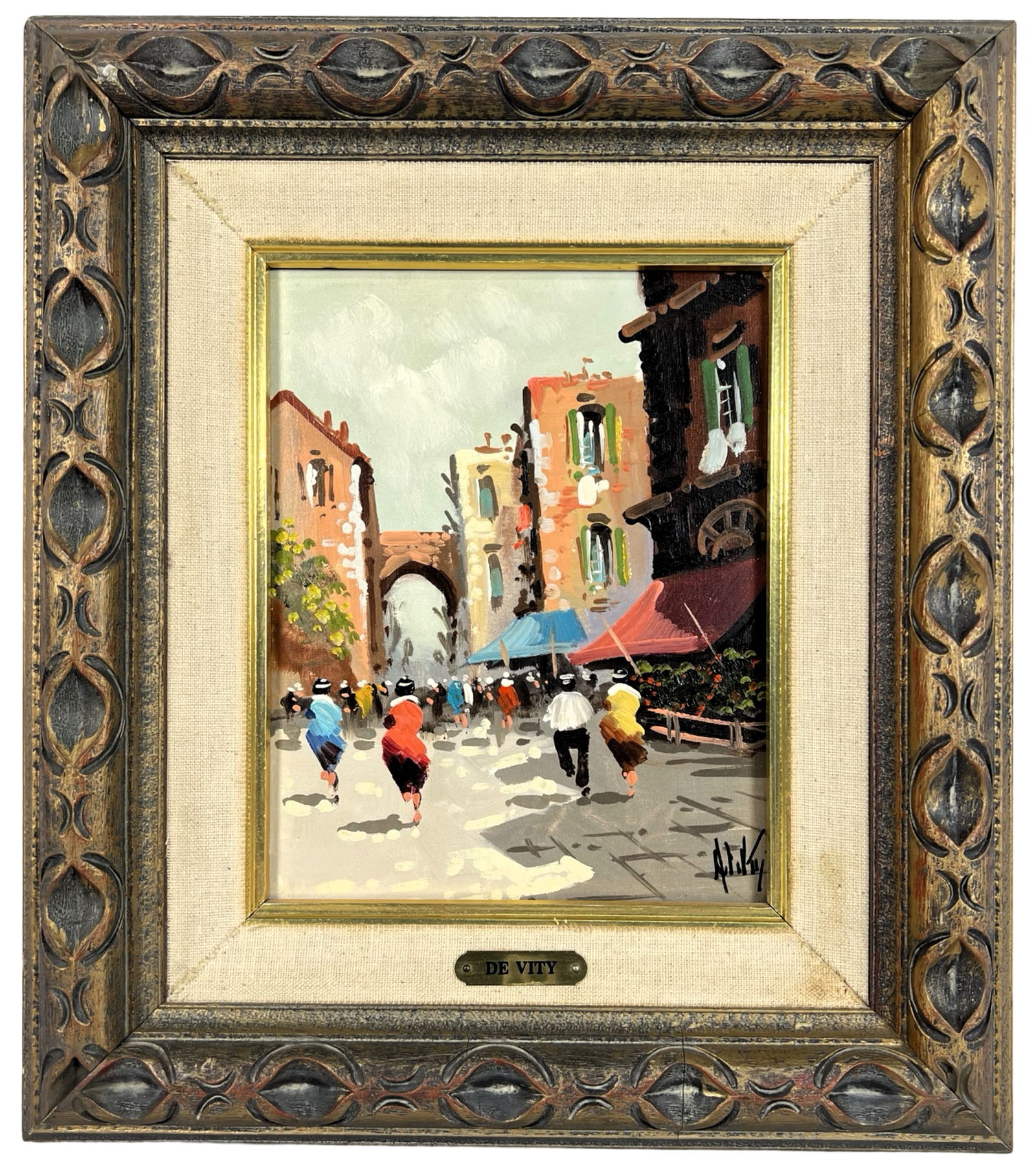 Antonio DeVity - Market Scene Oil Painting (1 of 4)