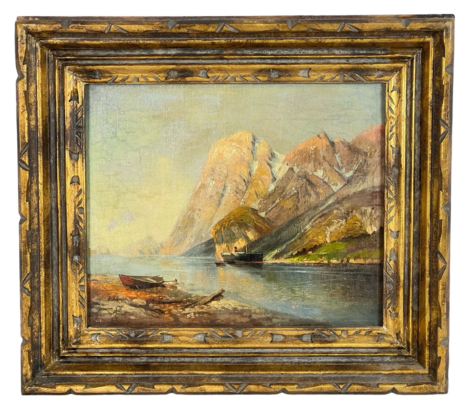 P. Jansen- early 20th C Fjord Ladscape Painting (1 of 4)