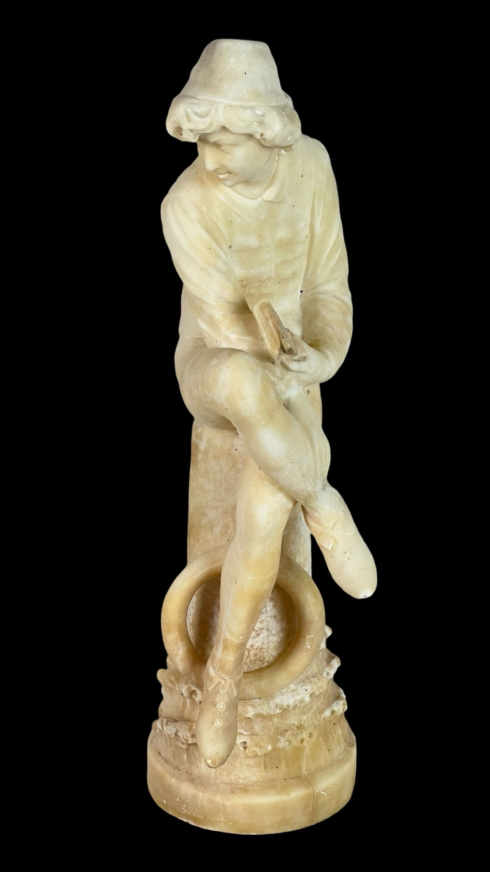 Aime-Jules Dalou (after) Alabaster Boy Sculpture (1 of 4)