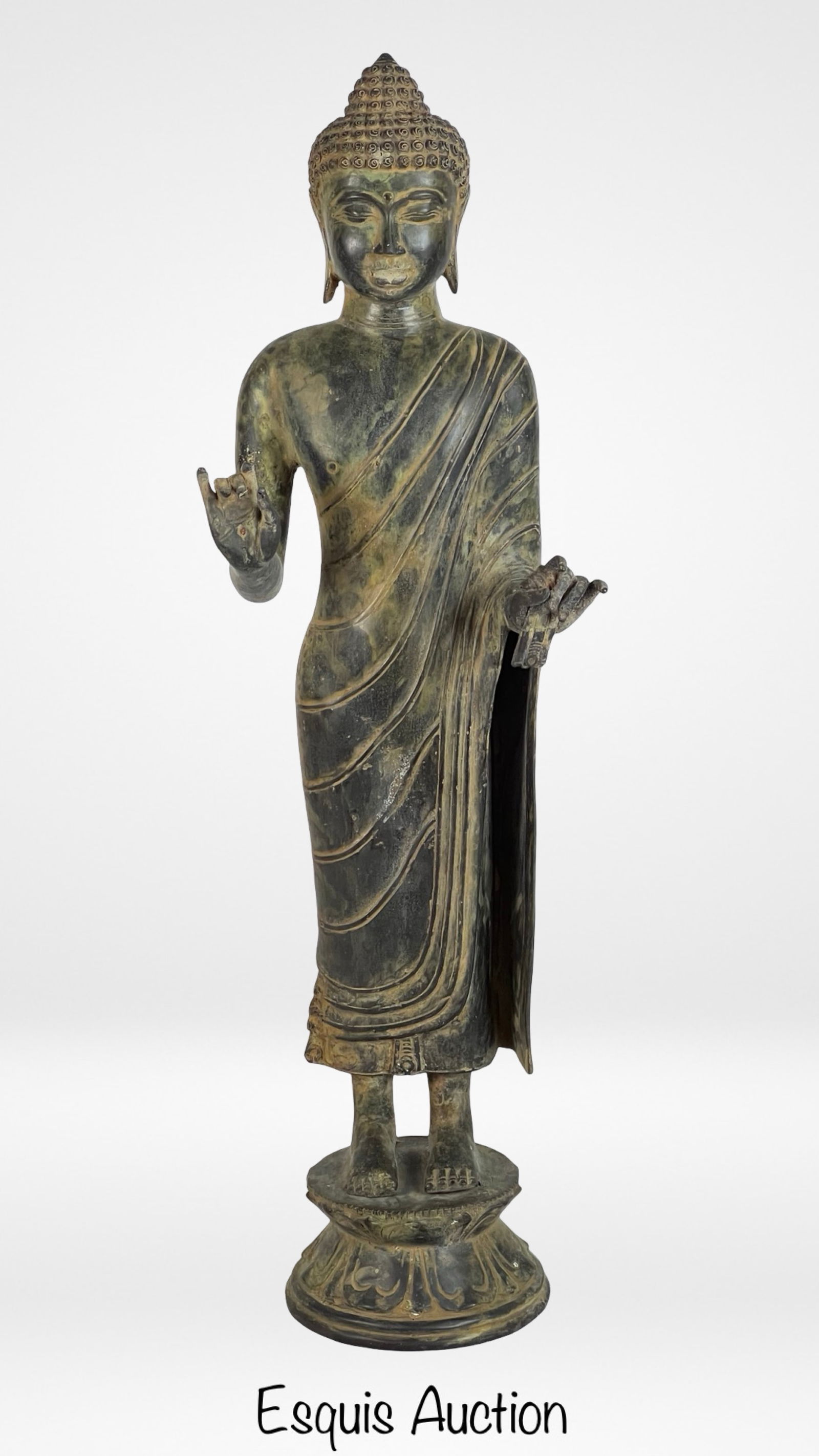 Javanese Bronze Standing Buddha Statue (1 of 4)