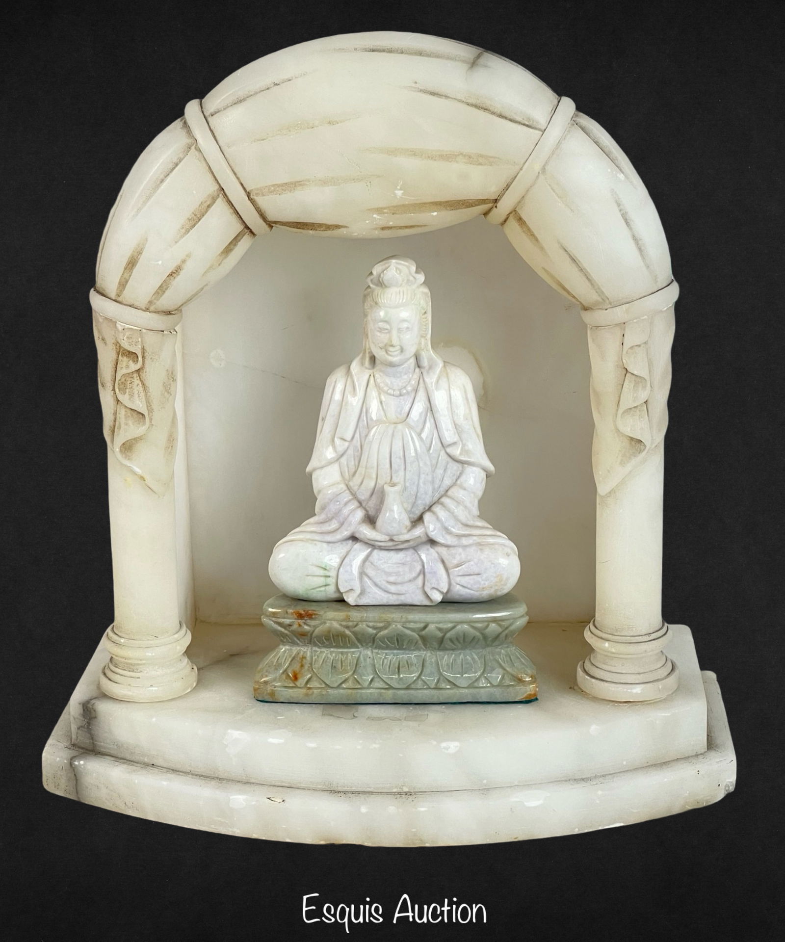 Antique Carved Marble Buddha Statue in Alabaster S (1 of 8)