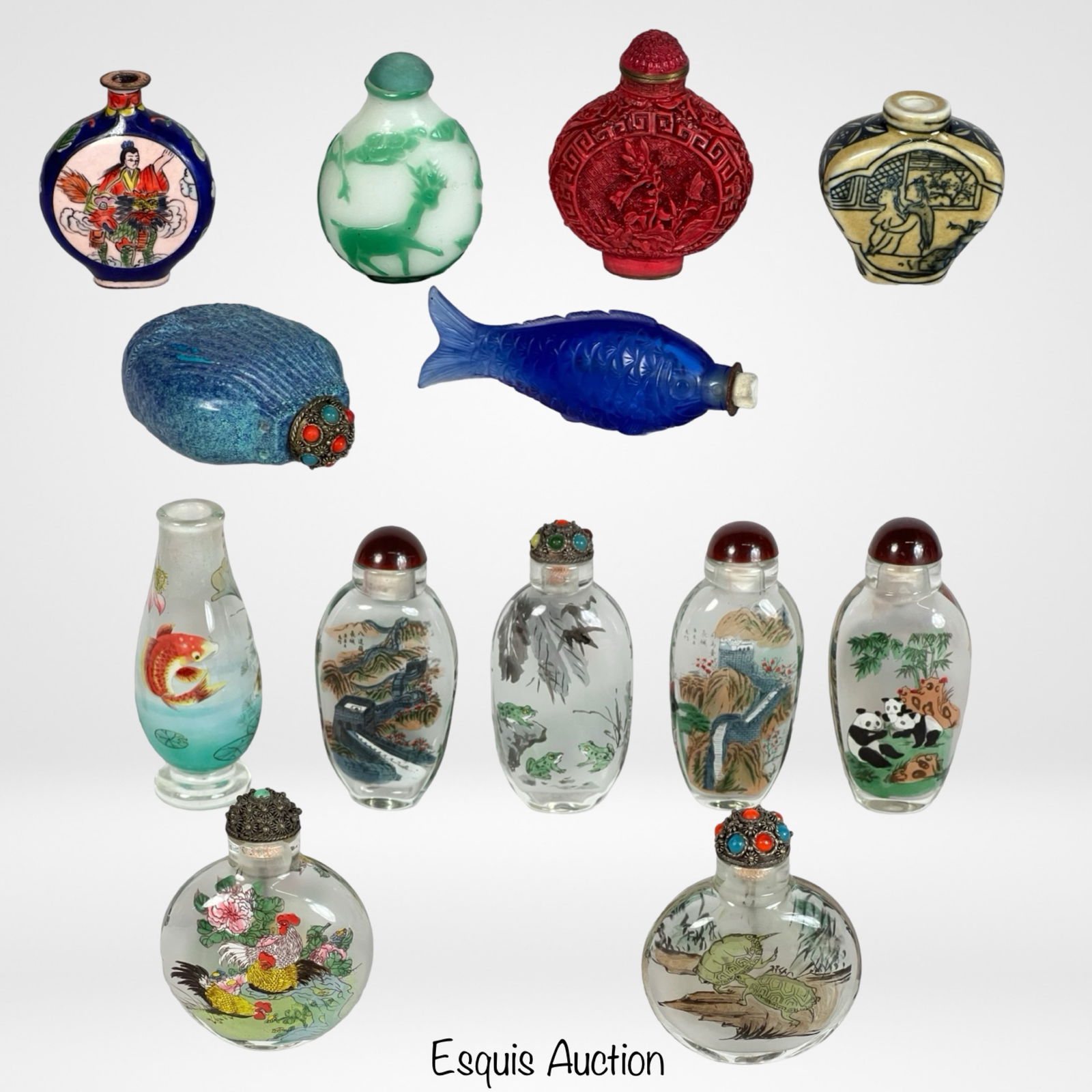 Collection of Vintage Chinese Snuff Bottles (1 of 6)
