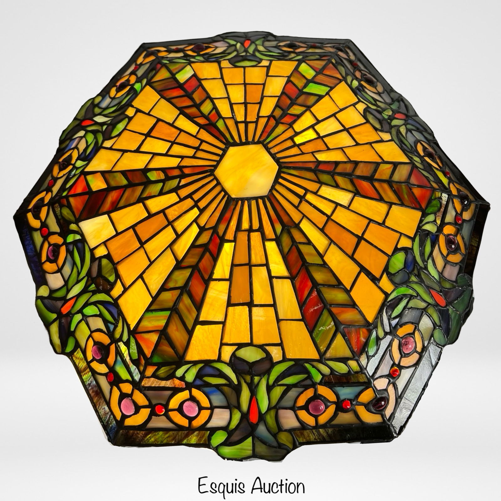 Vintage Tiffany Style Stained Glass Lamp Shade (1 of 3)