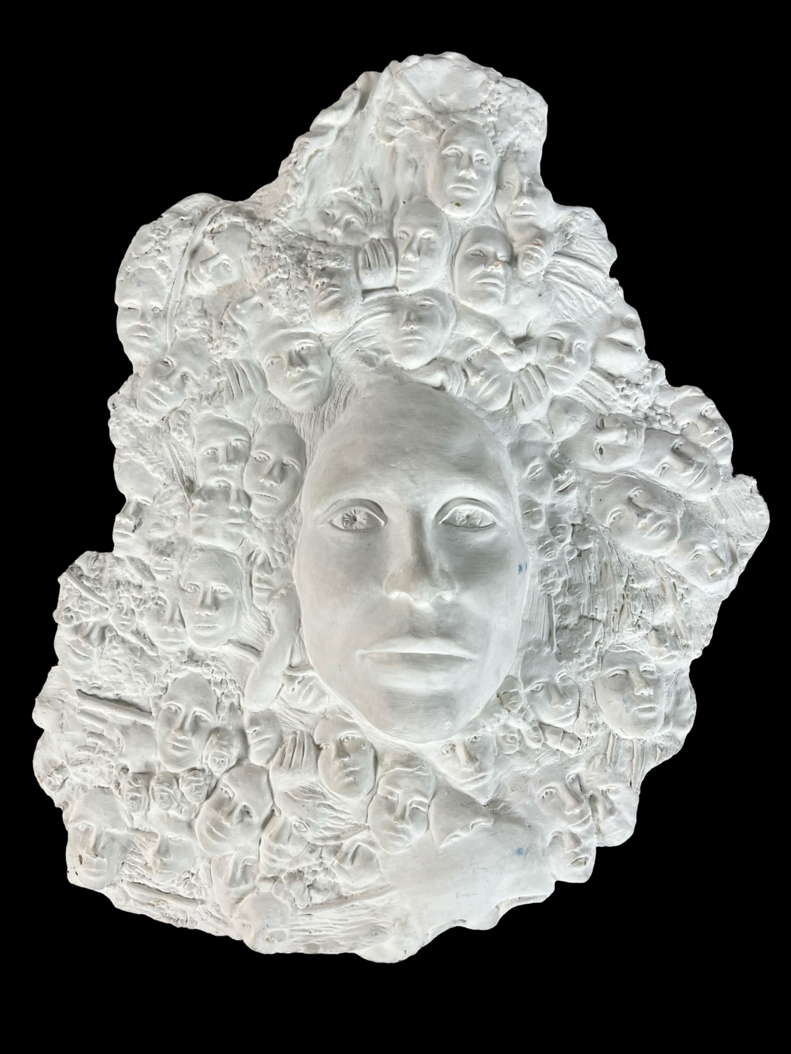 Post-Modern Faces Bas Relief Wall Sculpture (1 of 4)