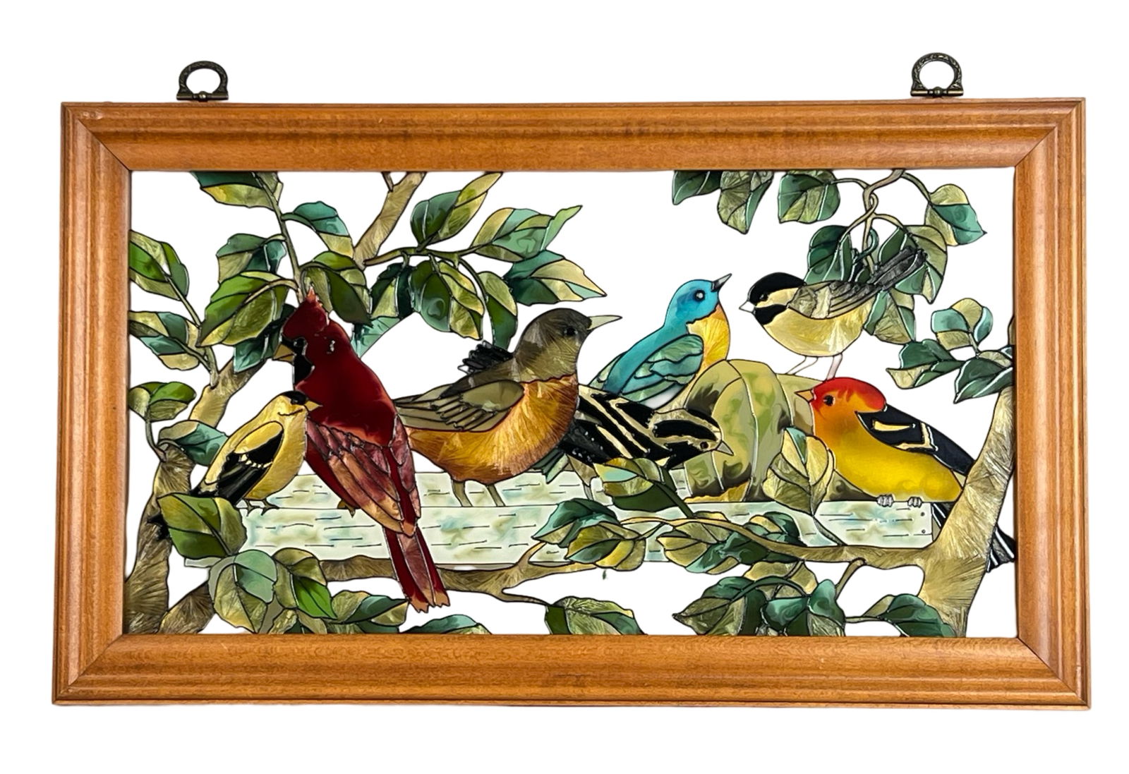 Joan Baker Stained Glass Birds Sun Catcher Panel (1 of 4)