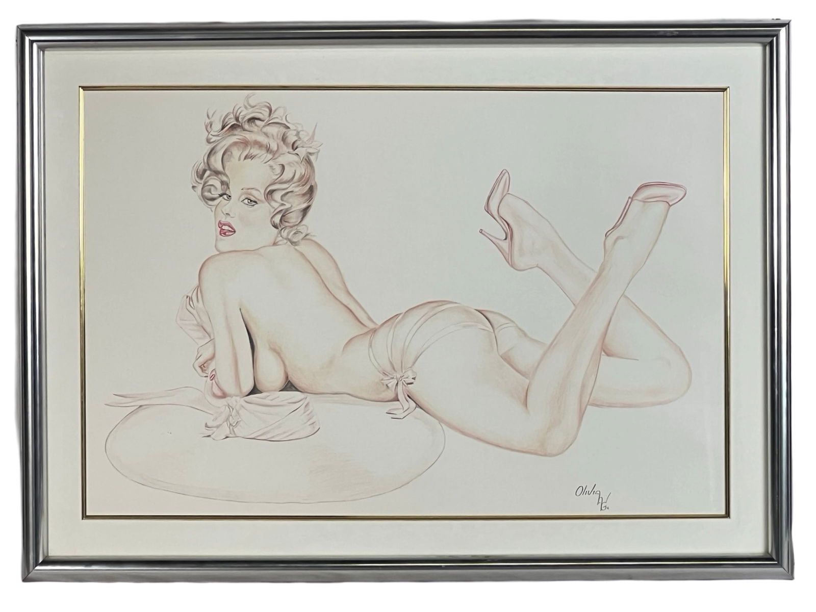 Original Sexy Pin-Up Girl Drawing by Olivia (1 of 3)