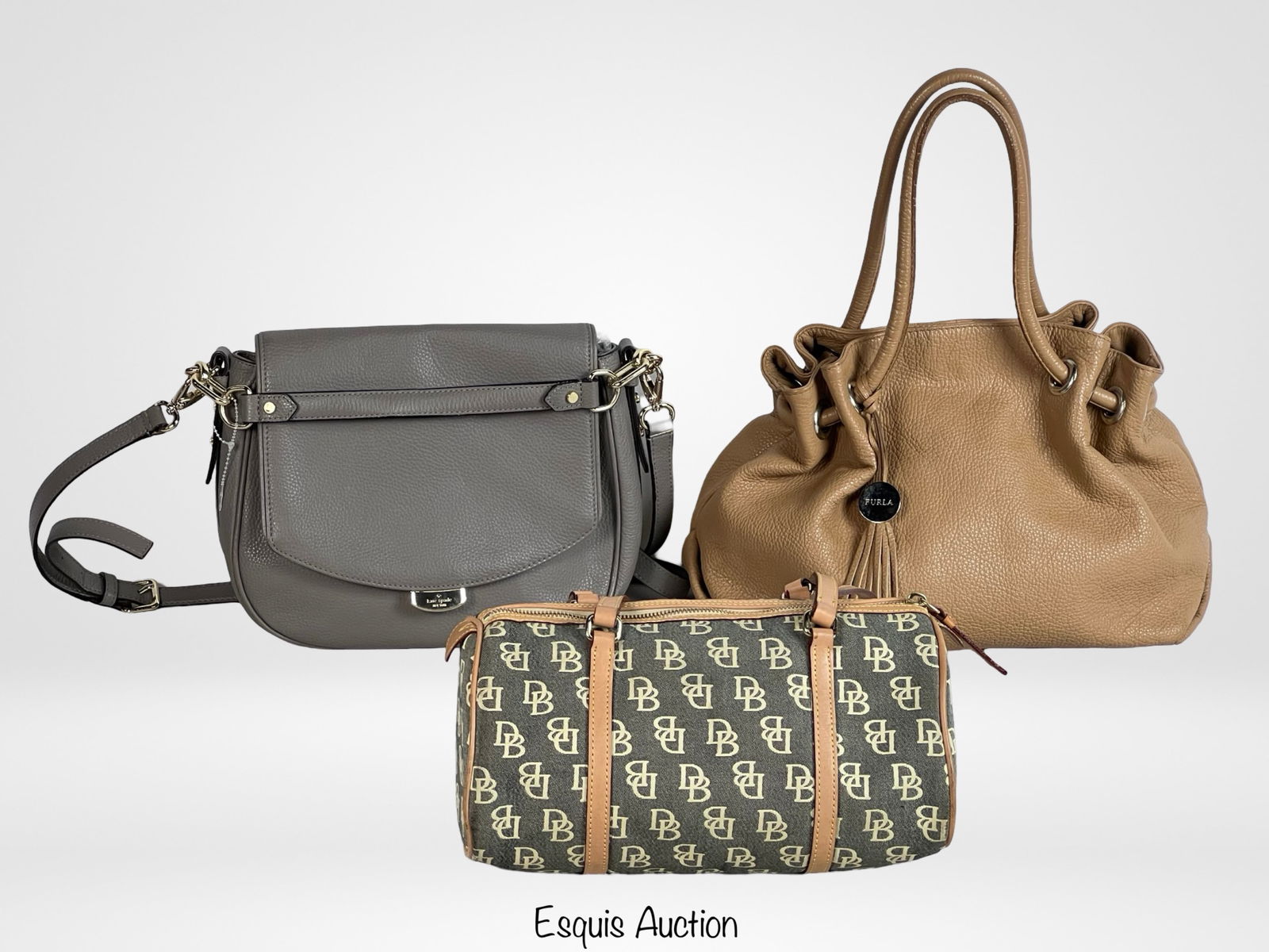 Designer Handbag Trio: Dooney & Bourke, Spade, Fur (1 of 9)