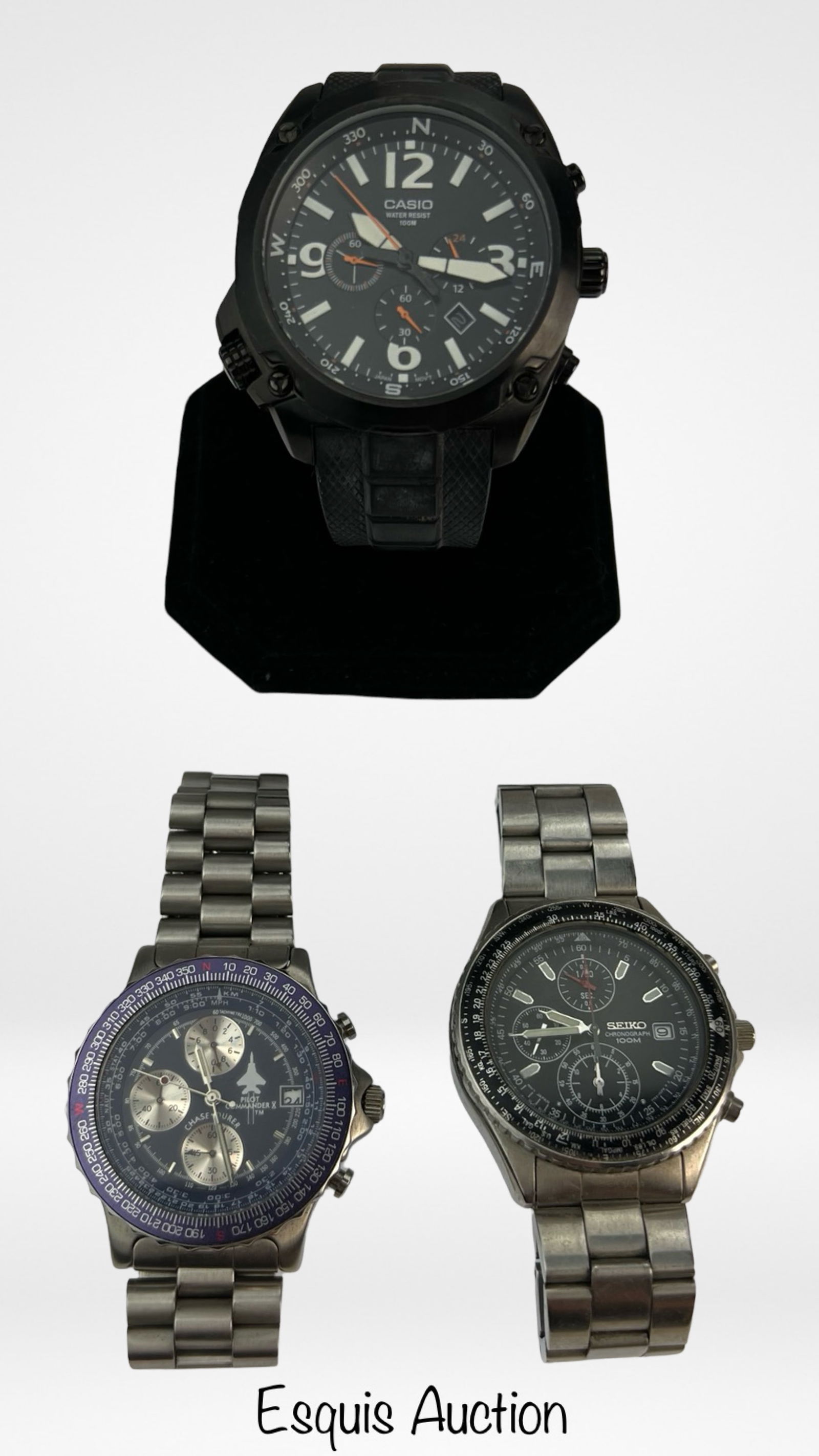 Seiko Chronograph 200m Flightmaster 7t62 0eb0 Battery Men's