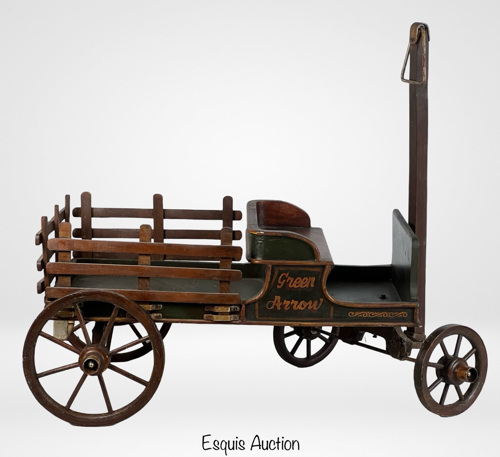 Vintage "Green Arrow" Child's Wooden Pull Wagon (1 of 3)