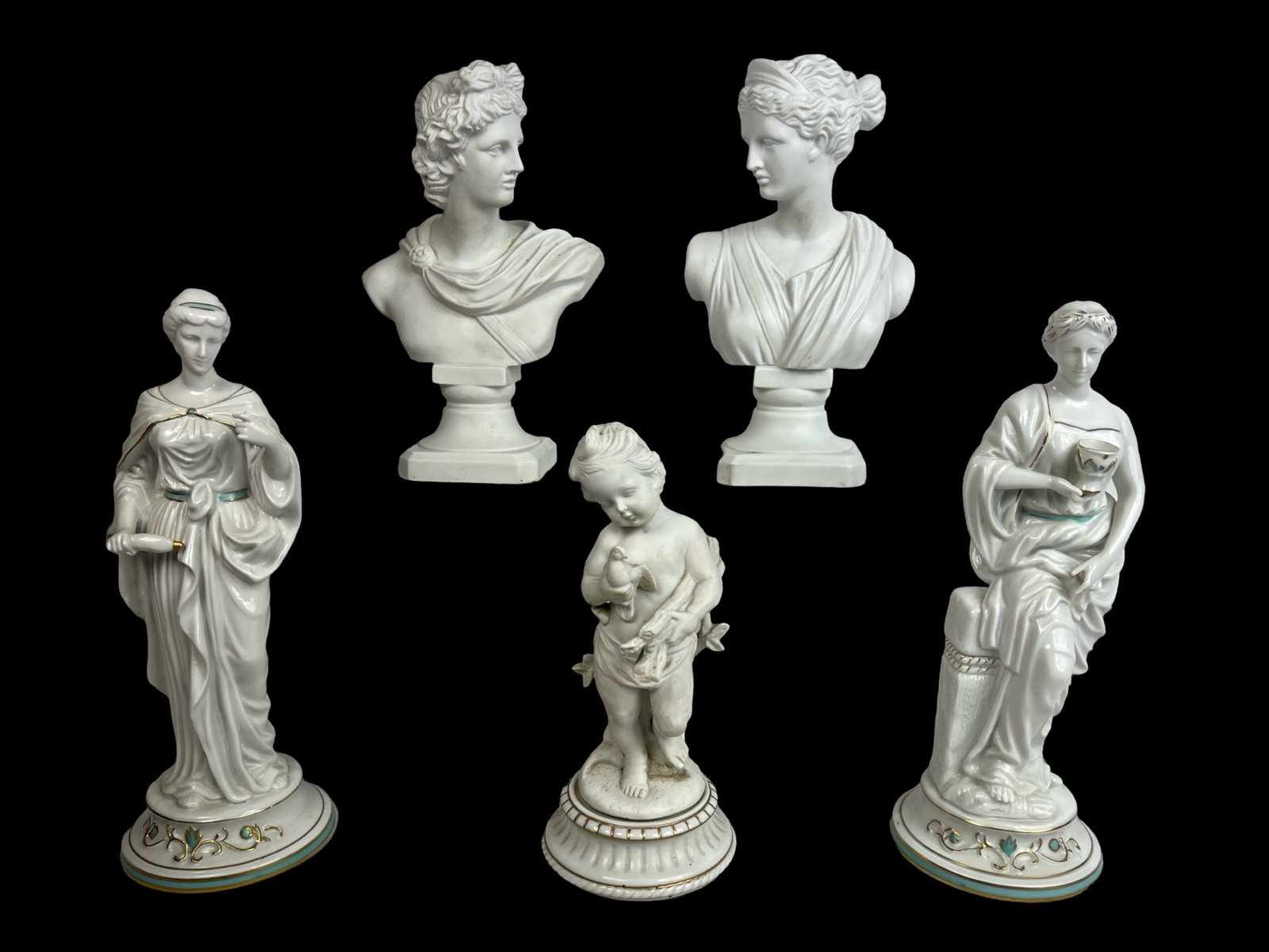 Collection of Classical Porcelain Busts & Figurine (1 of 5)