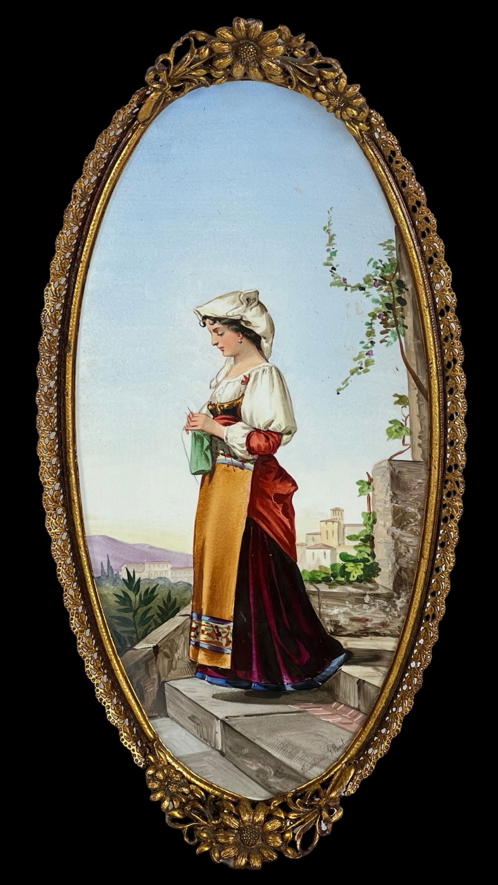Richard-Ginori 19th C. Hand Painted Wall Plaque (1 of 4)