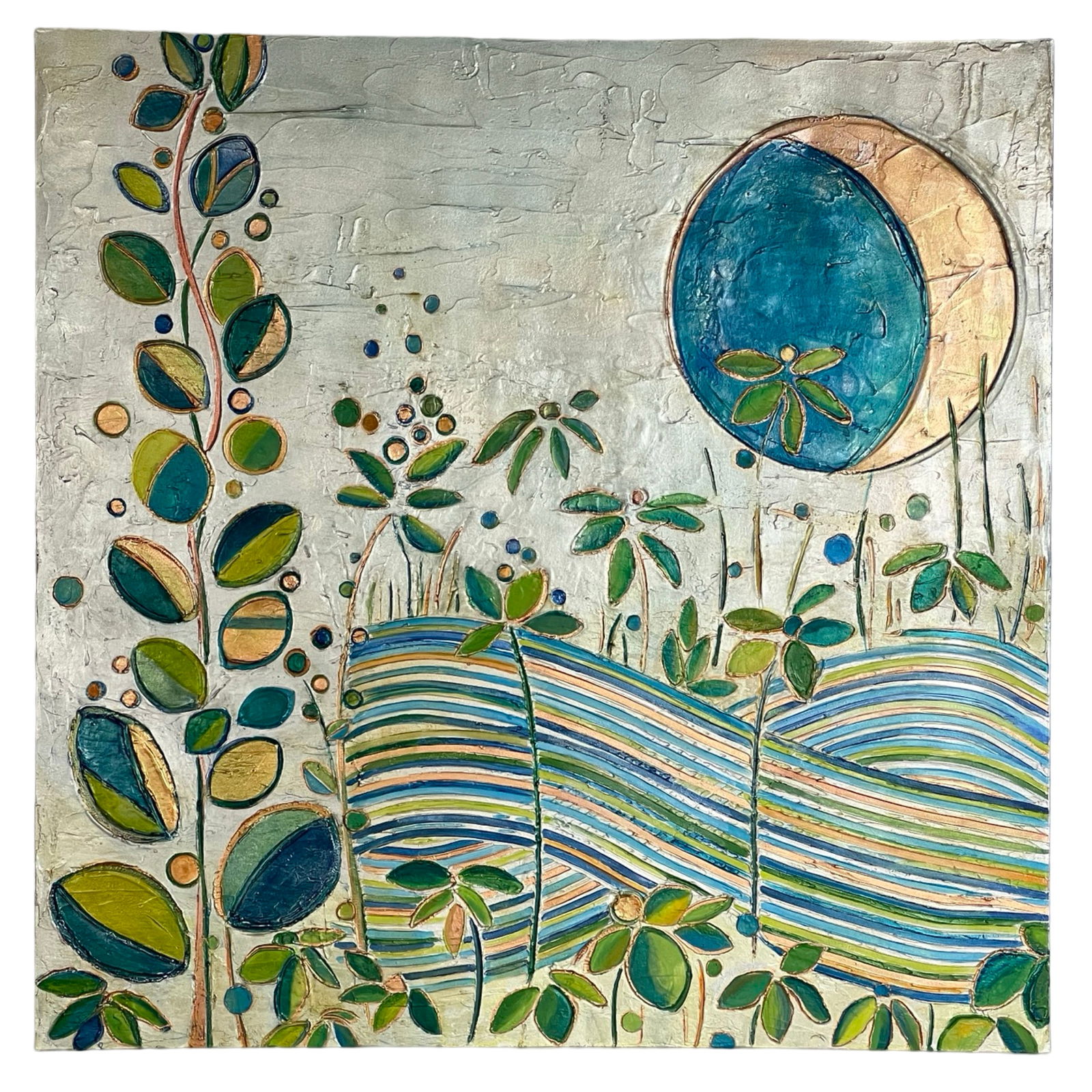 Bethina Sego Mixed Media Painting "Copper Moon" (1 of 4)