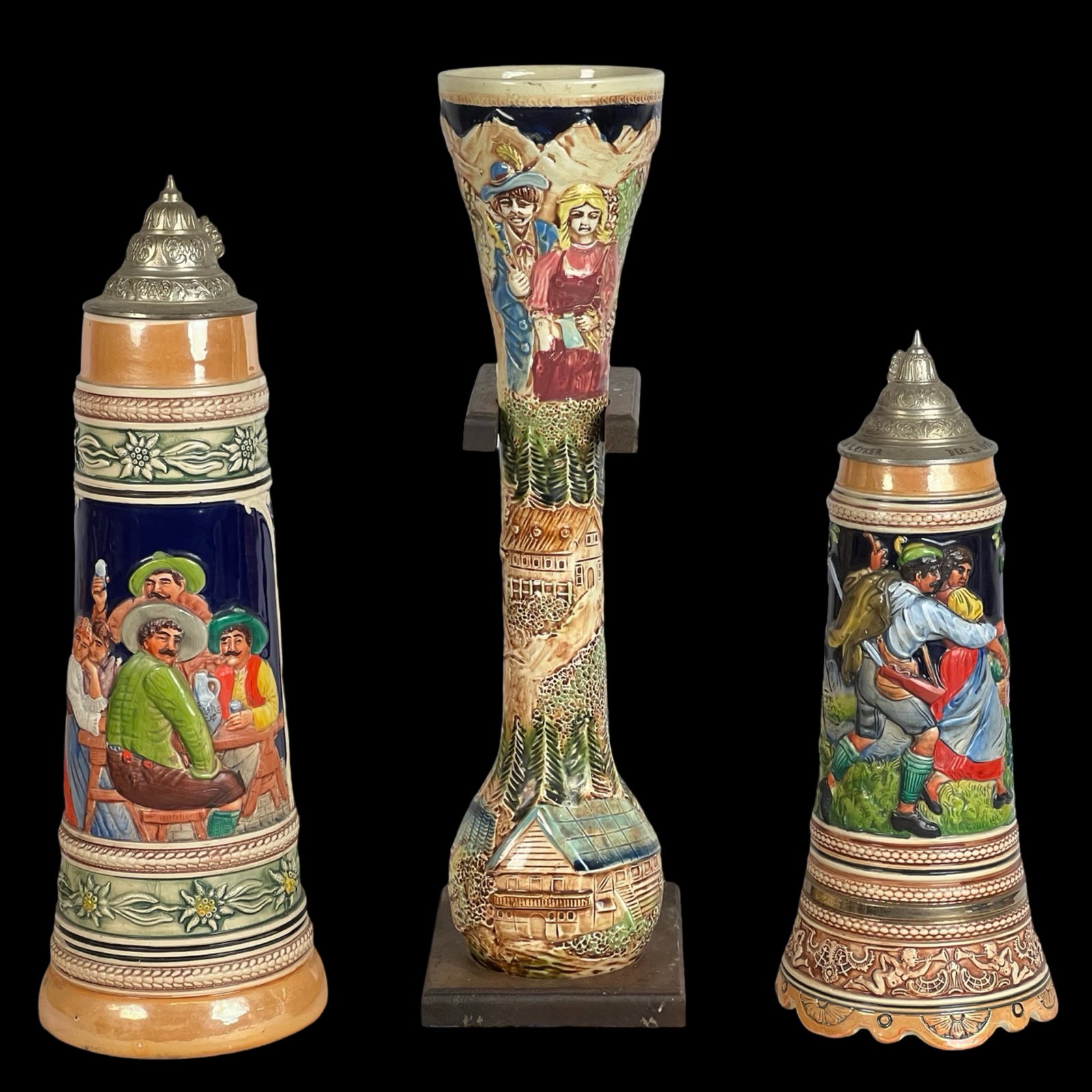 Lot of 3 Vintage Large Beer Steins- Gerz Germany (1 of 5)