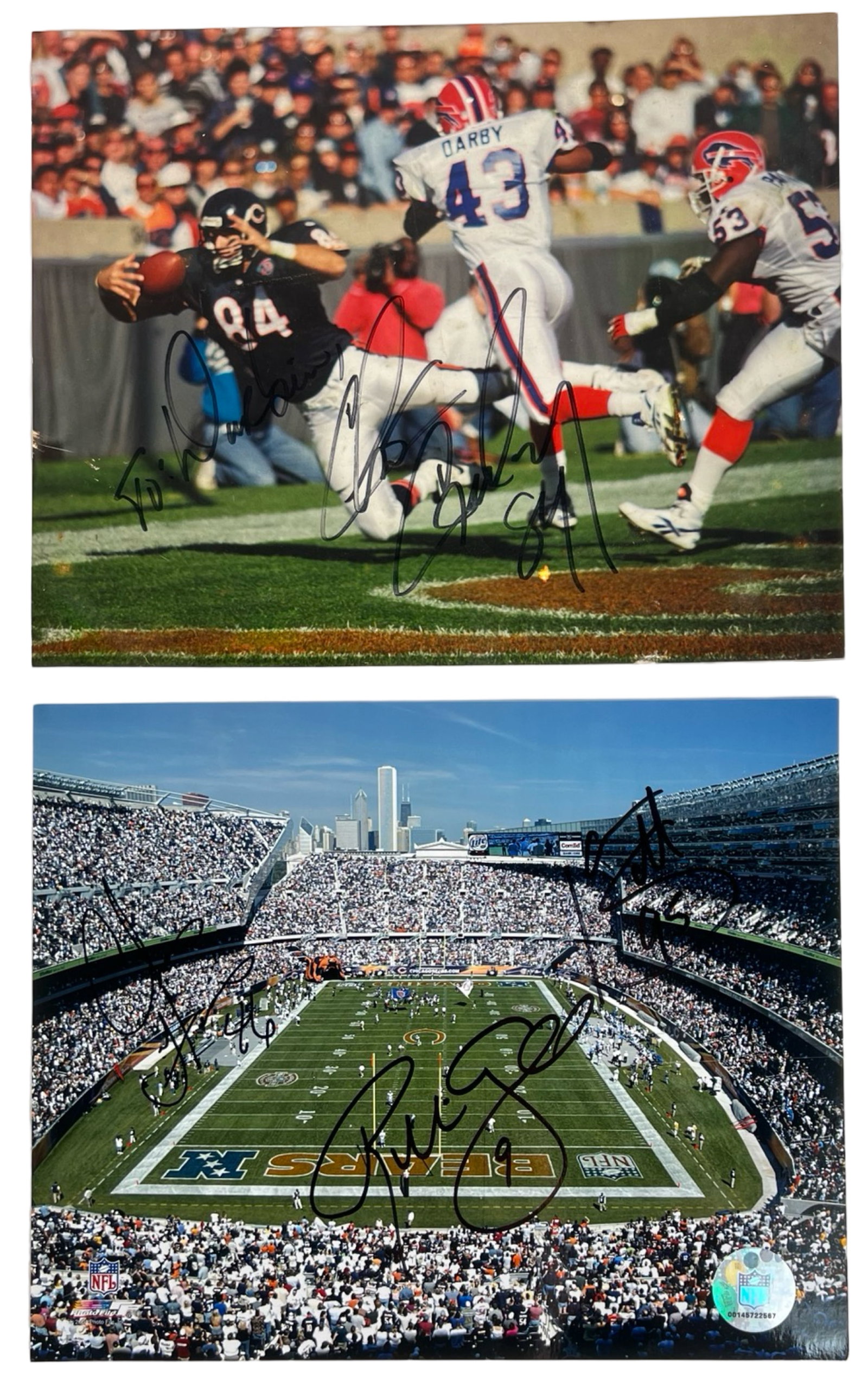 Chicago Bears Signed Football Photographs (1 of 3)