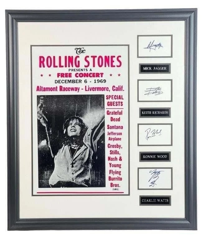 The Rolling Stones- All 4 Autographs Framed (1 of 5)