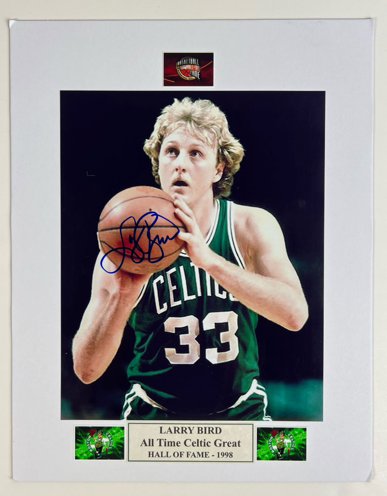 Larry Bird All Time Celtic Great Autographed Photo (1 of 2)