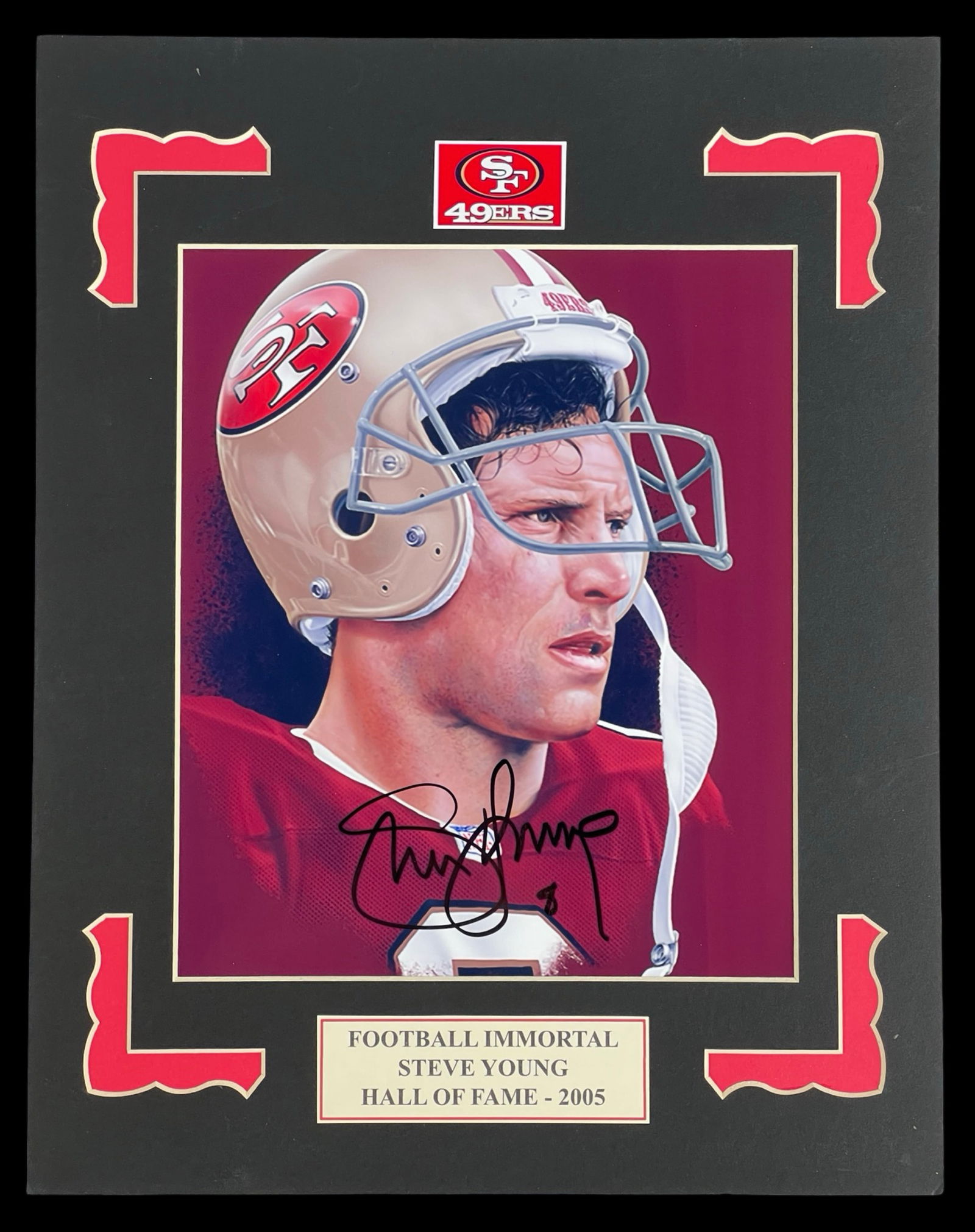 Steve Young 49ers Autographed Football Photograph (1 of 2)